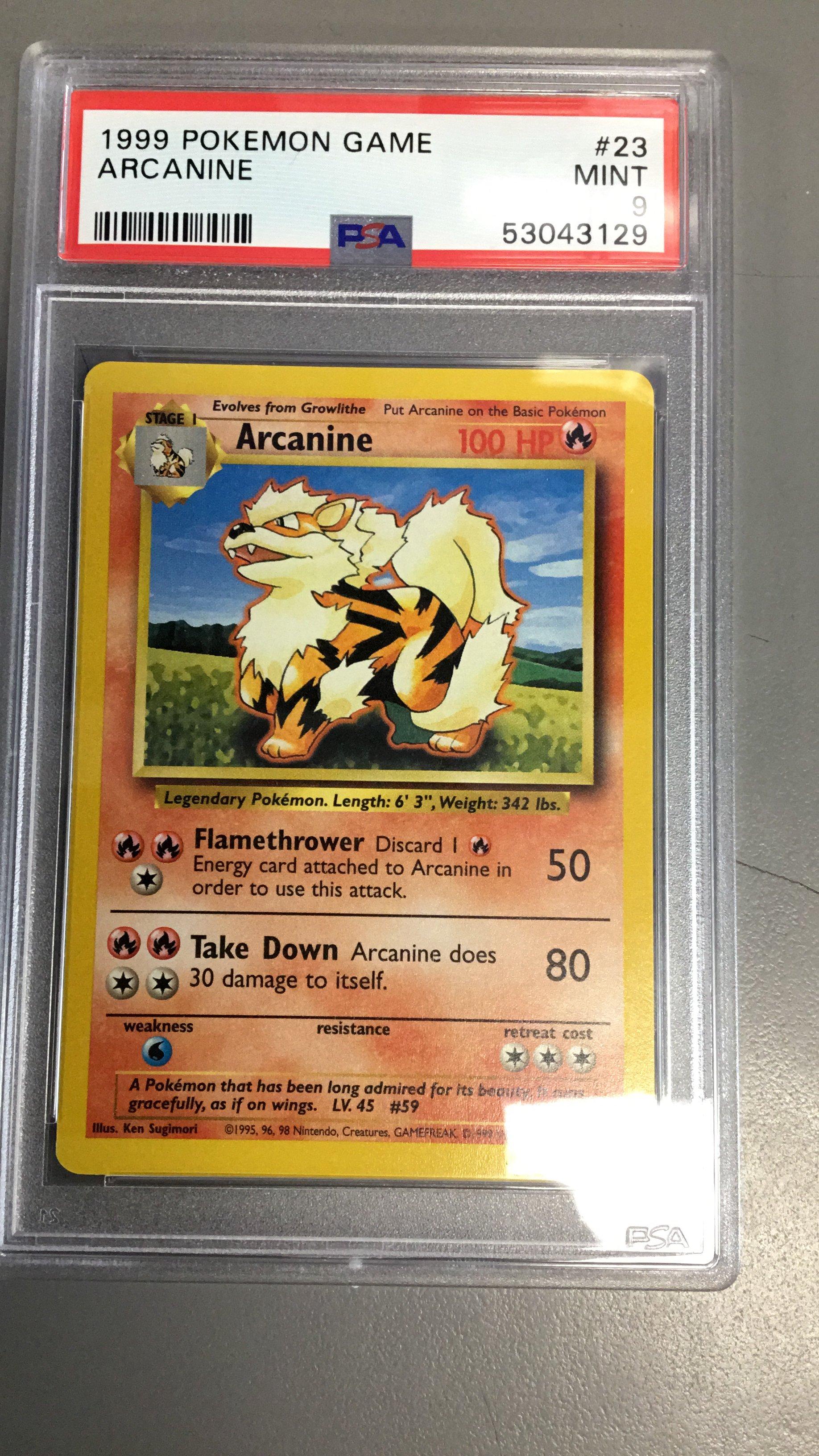 1999 Pokemon Game 23 Arcanine PSA