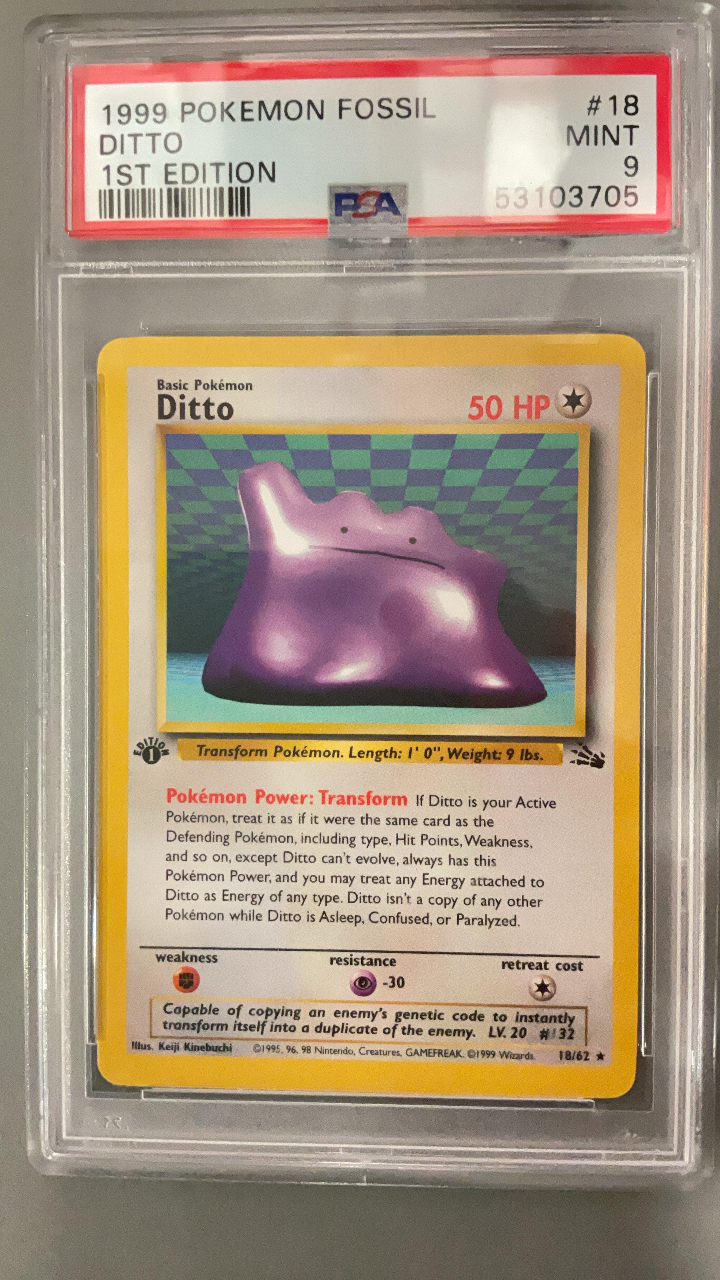 1999 Pokemon Fossil 18 Ditto 1st Edition PSA 9 Graded Card | GameStop