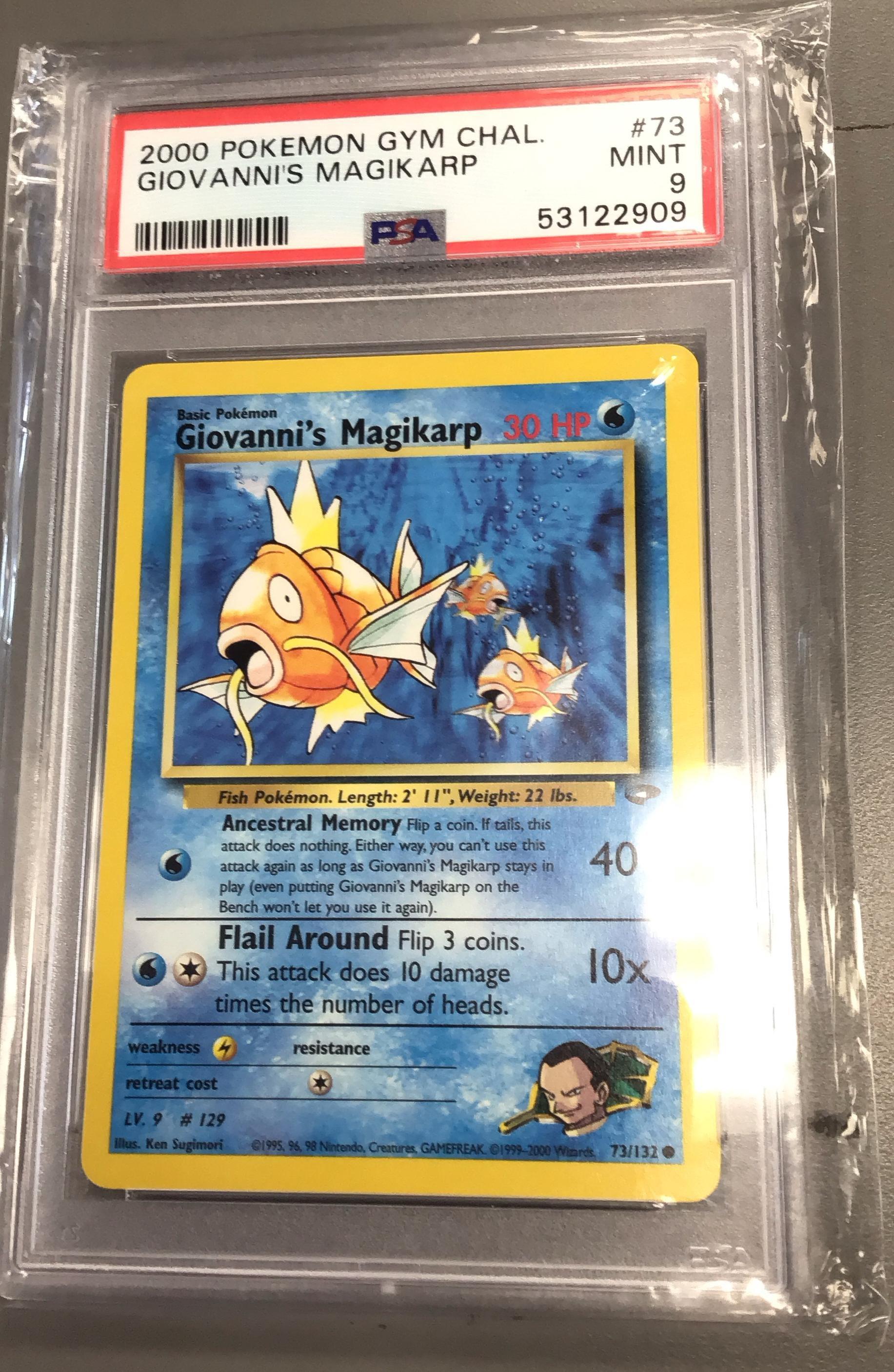 2000 Pokemon Gym Challenge 73 Giovanni's Magikarp PSA 9 Graded Card |  GameStop