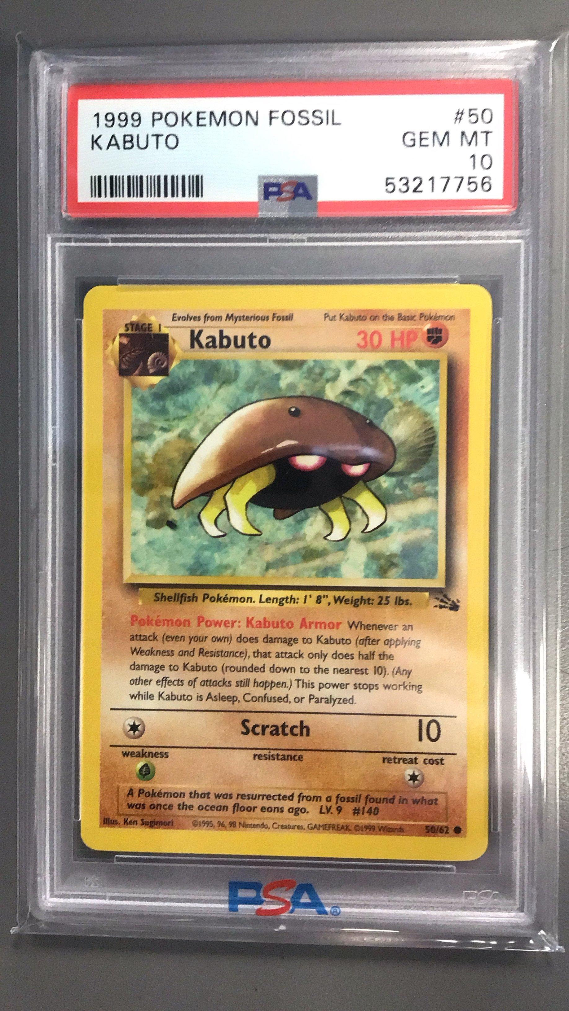 1999 Pokemon Fossil 50 Kabuto PSA 10 Graded Card | GameStop