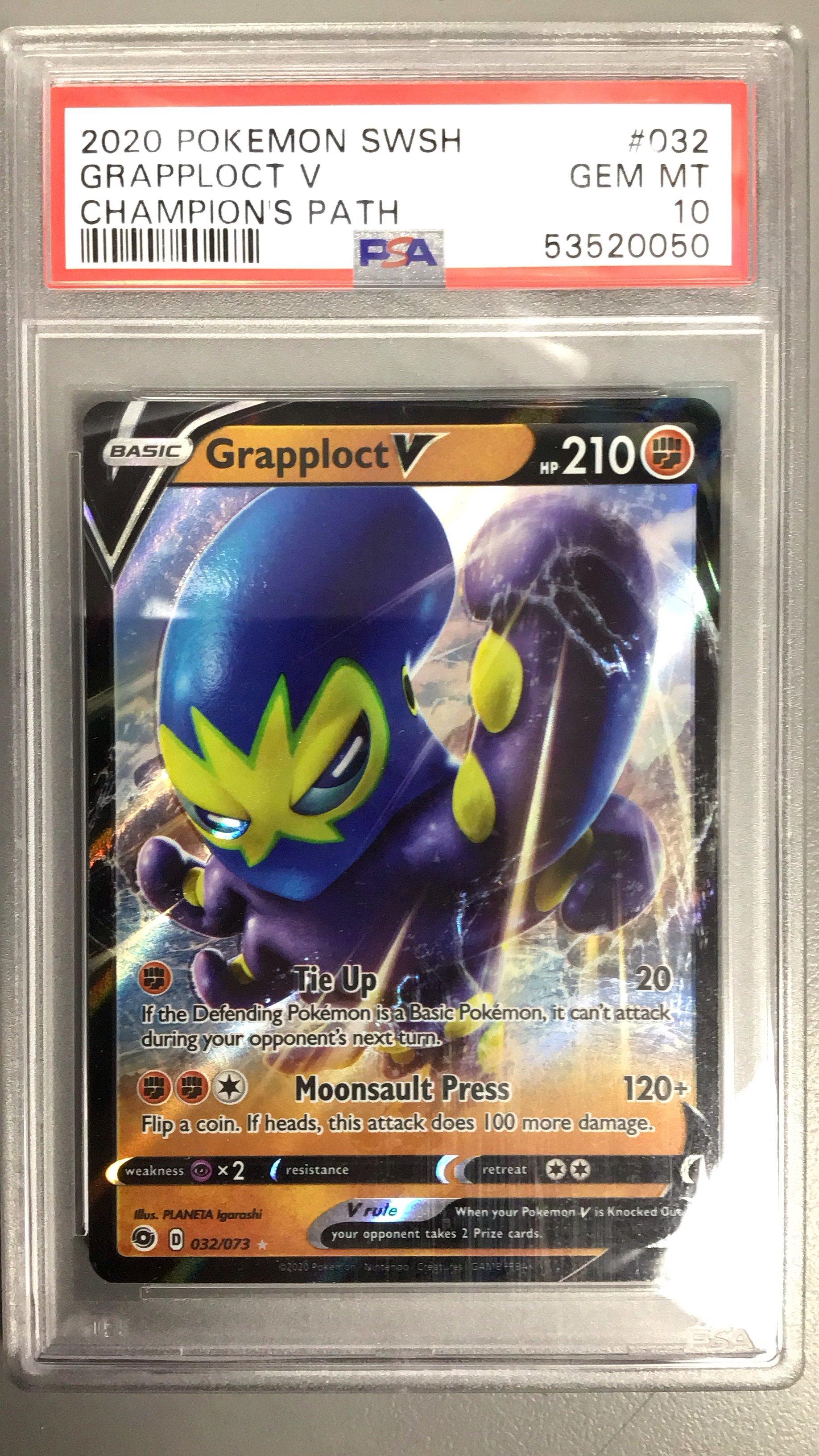2020 Pokemon Sword & Shield Champion's Path 032 Grapploct V PSA