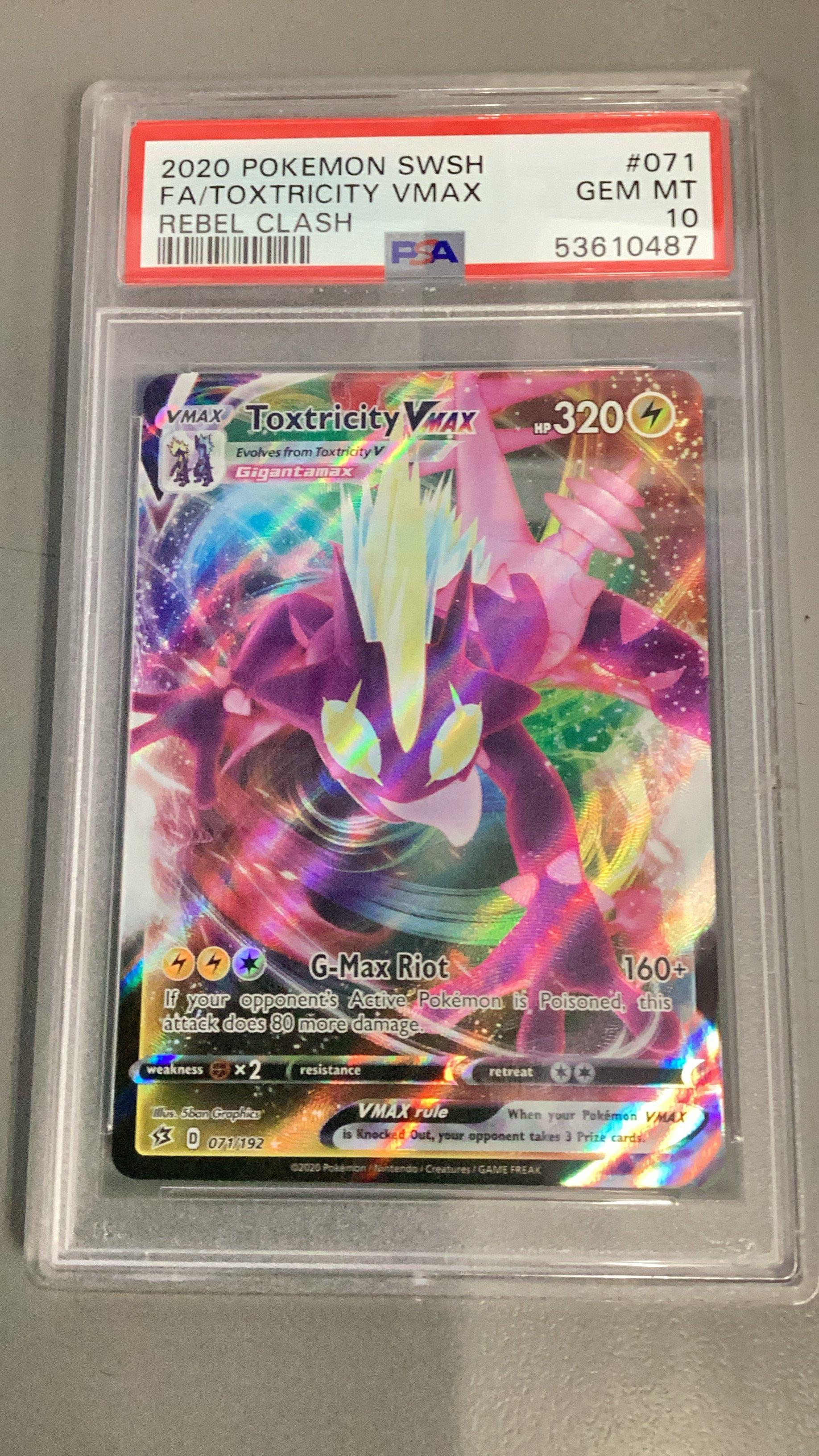 2020 Pokemon Sword & Shield Rebel Clash 071 Full Art/toxtricity Vmax PSA 10  Graded Card | GameStop