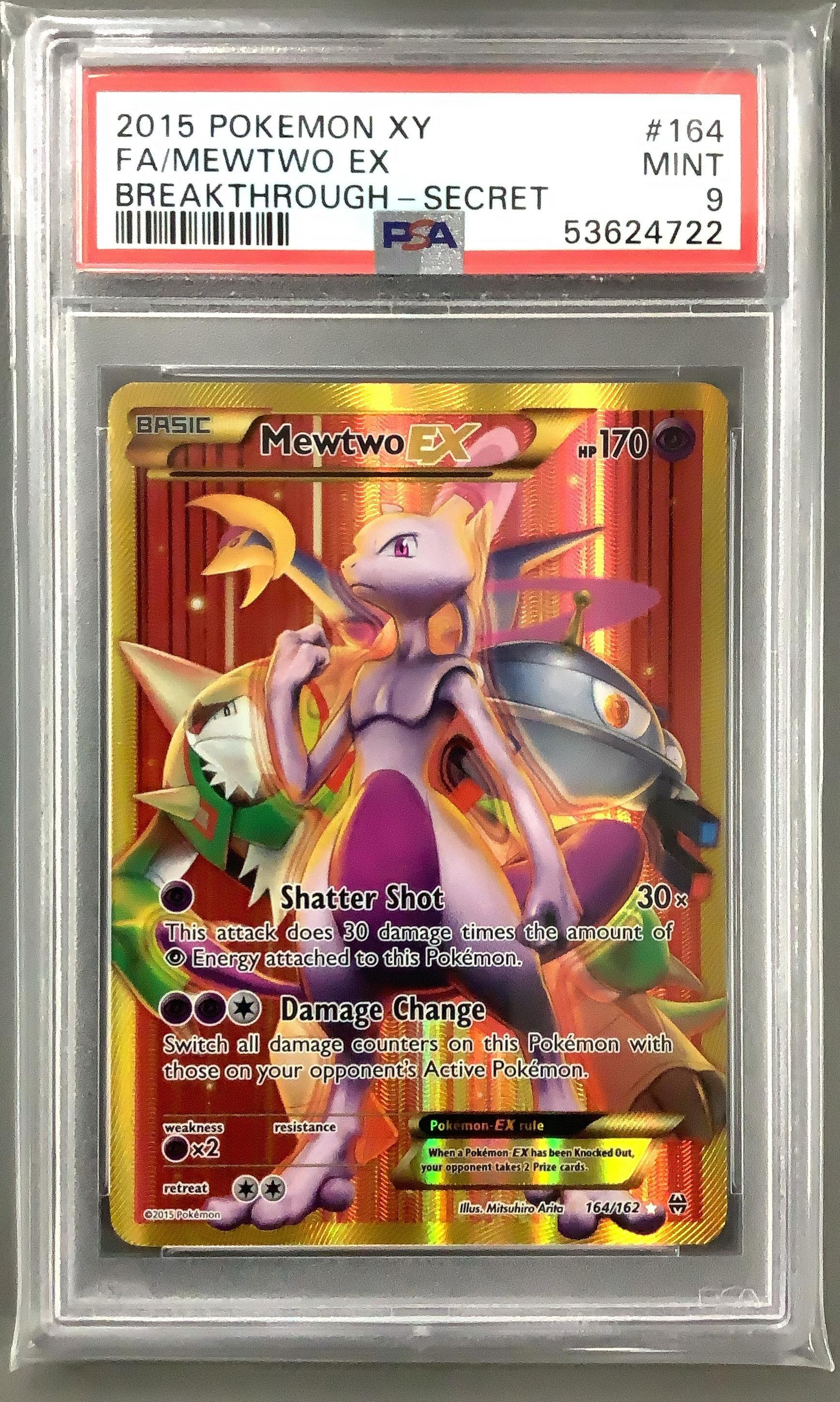 2015 Pokemon Xy Breakthrough 164 Full Art/mewtwo Ex Secret