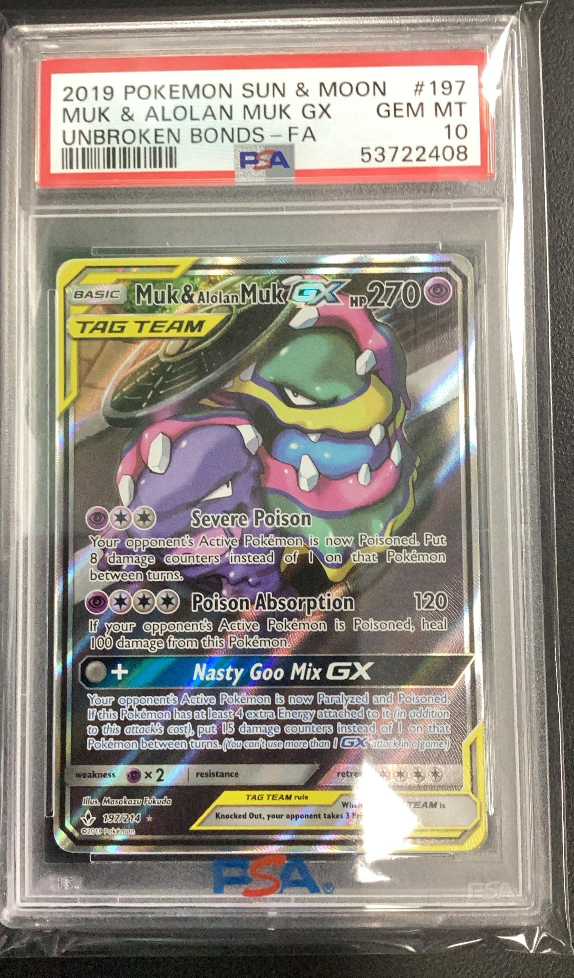 2019 Pokemon Sun & Moon Unbroken Bonds 197 Full Art/muk & Alolan