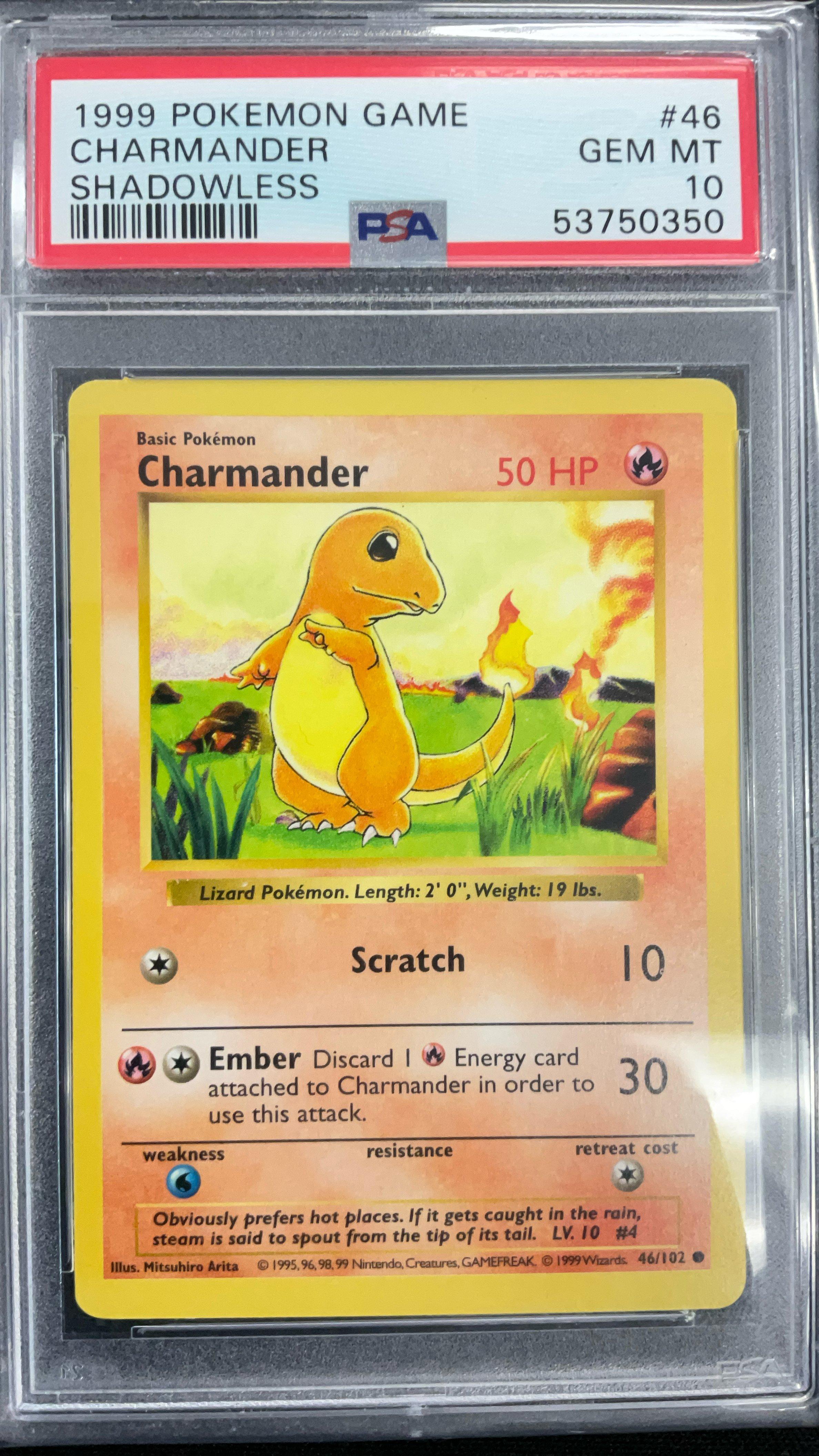 Charmander Shadowless 46 PSA 10 Pokemon graded card