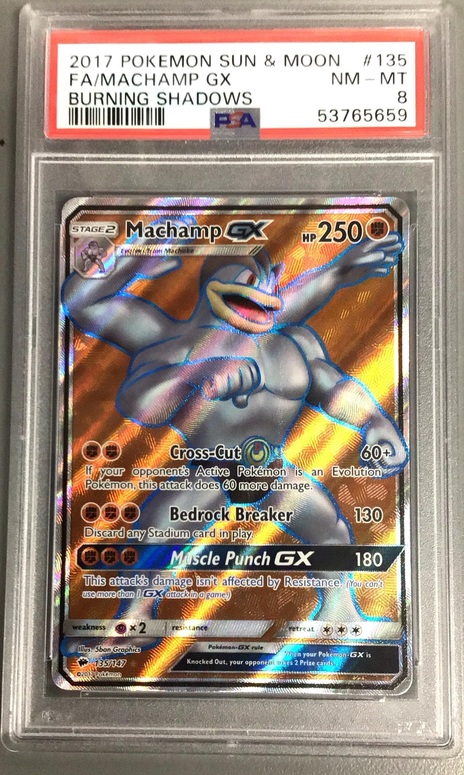 2017 Pokemon Sun & Moon Burning Shadows 135 Full Art/machamp Gx PSA 8  Graded Card | GameStop
