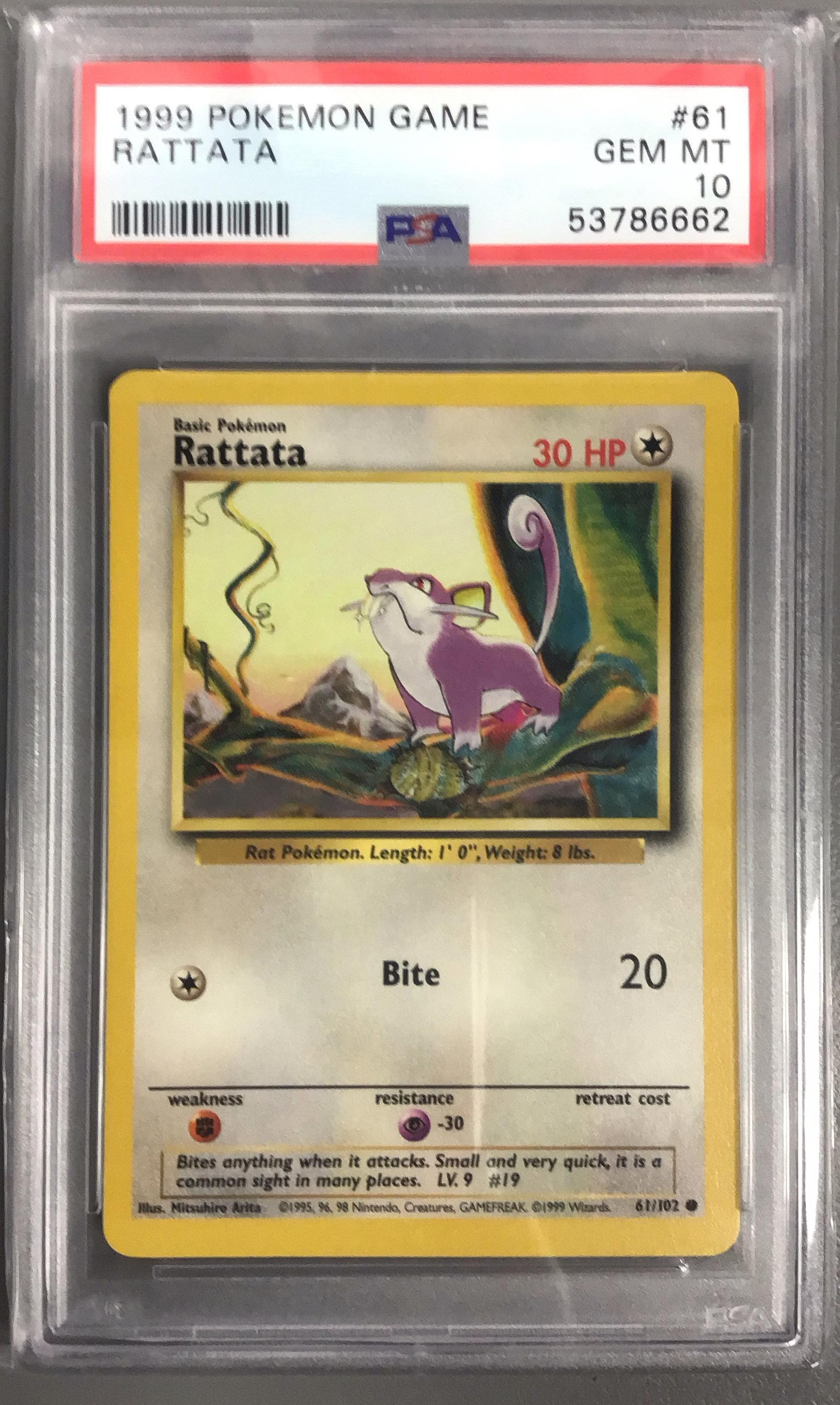 1999 Pokemon Game 61 Rattata PSA 10 | GameStop