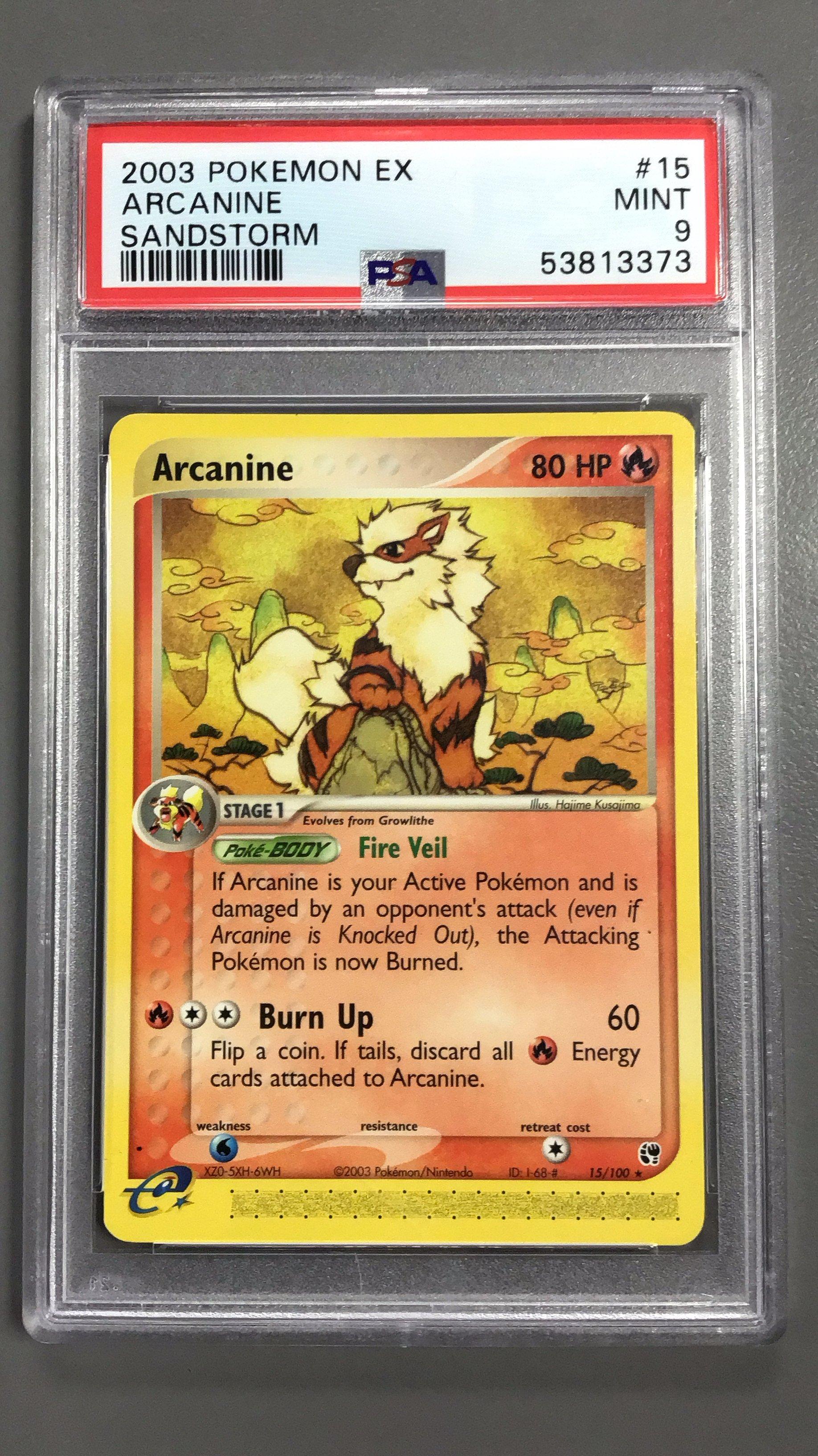 2003 Pokemon Ex Sandstorm 15 Arcanine PSA 9