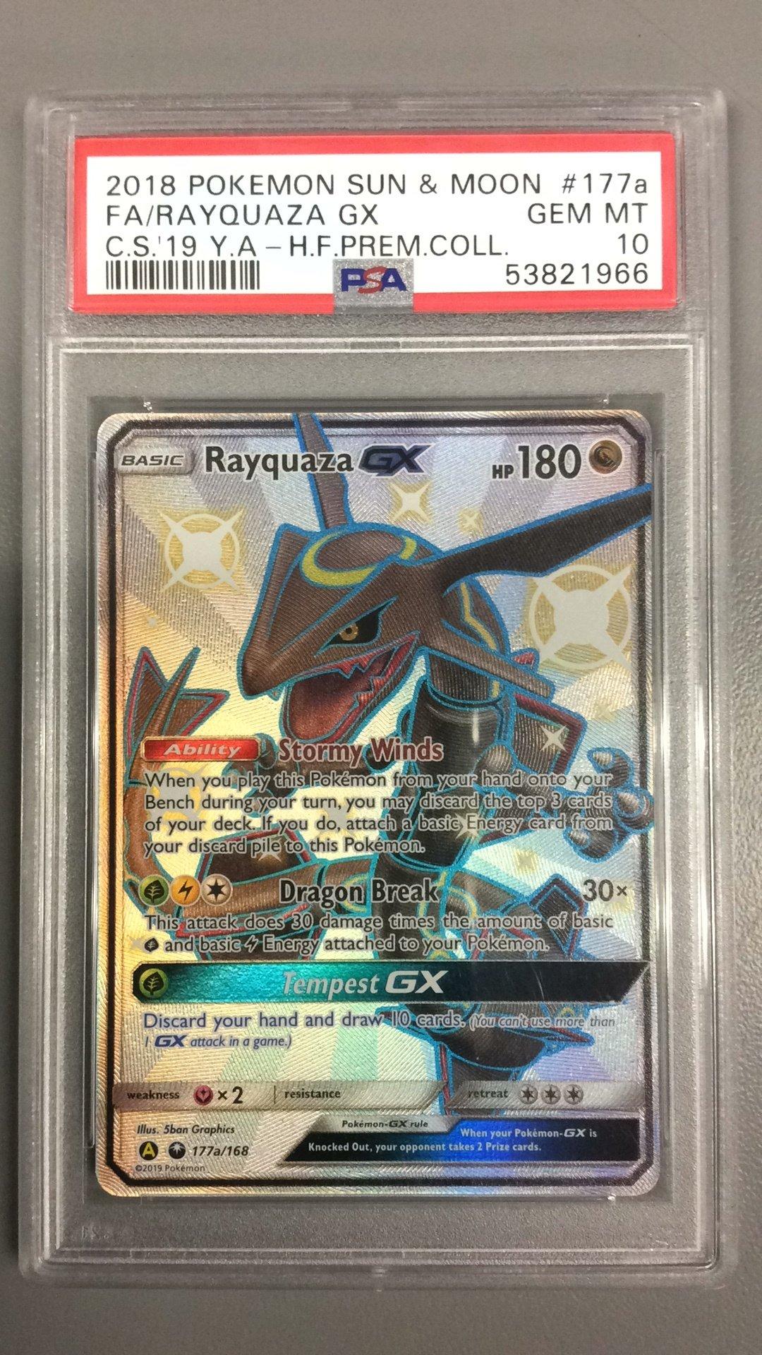 Pokemon TCG Rayquaza GX purchases 177a/168 from Hidden Fates