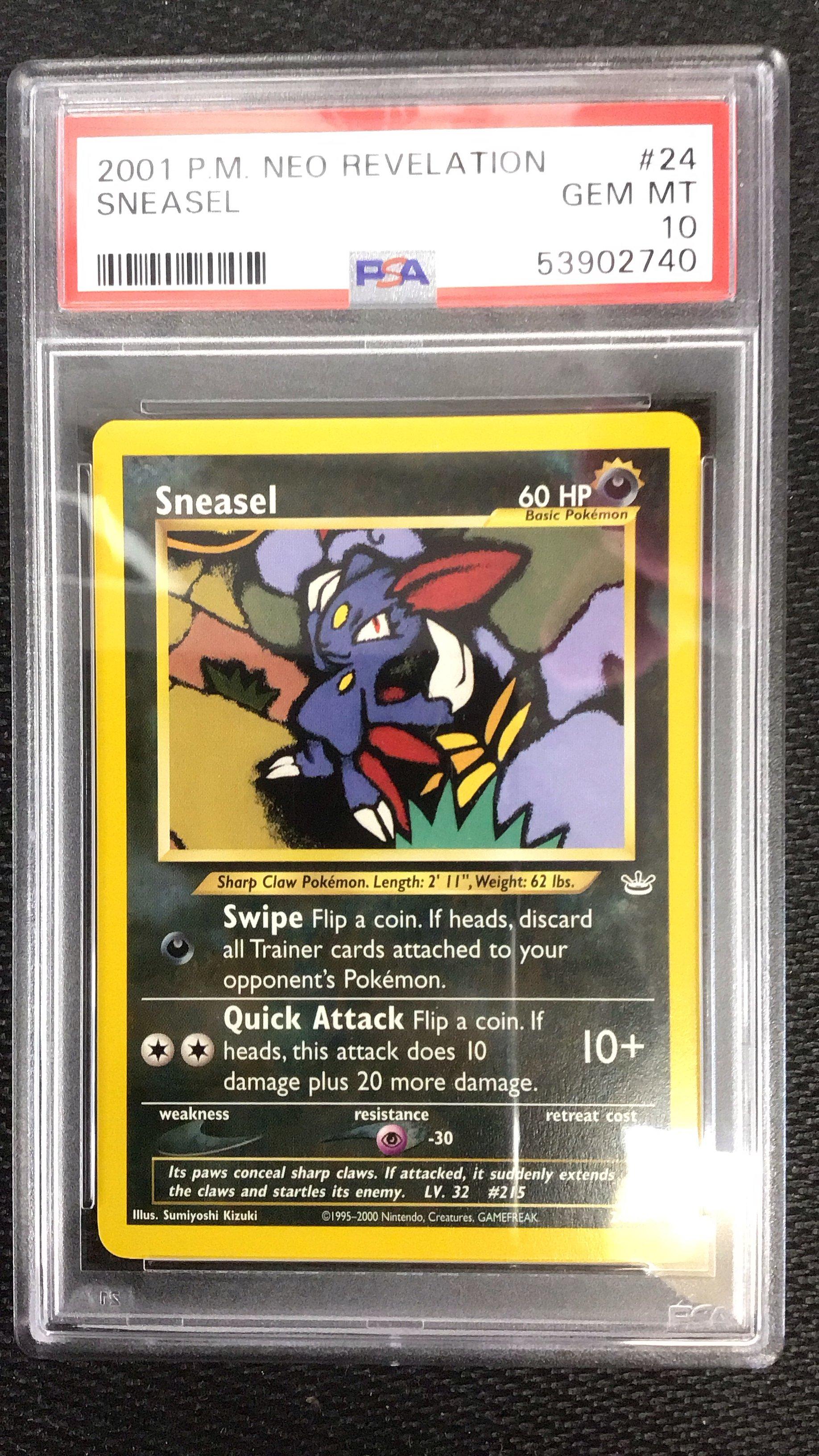 2001 Pokemon Neo Revelation 24 Sneasel PSA 10