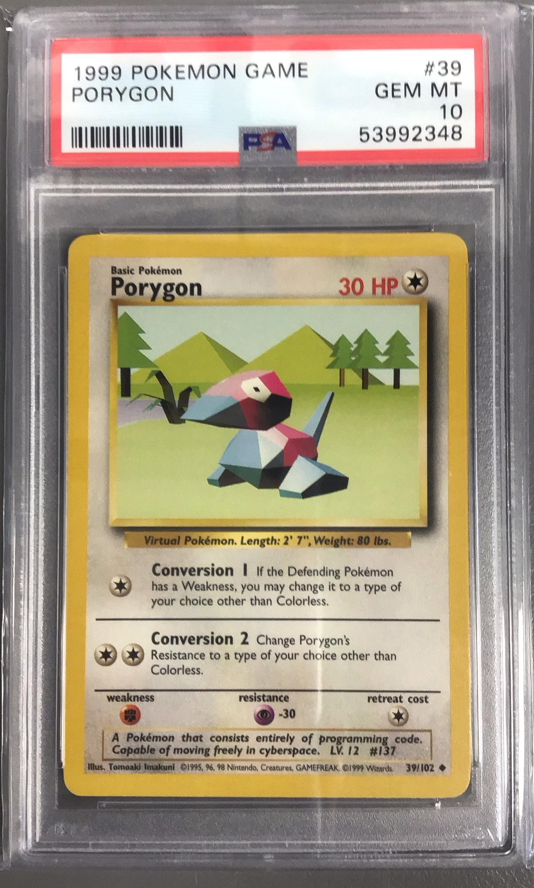 1999 Pokemon Game 39 Porygon PSA 10 Graded Card | GameStop