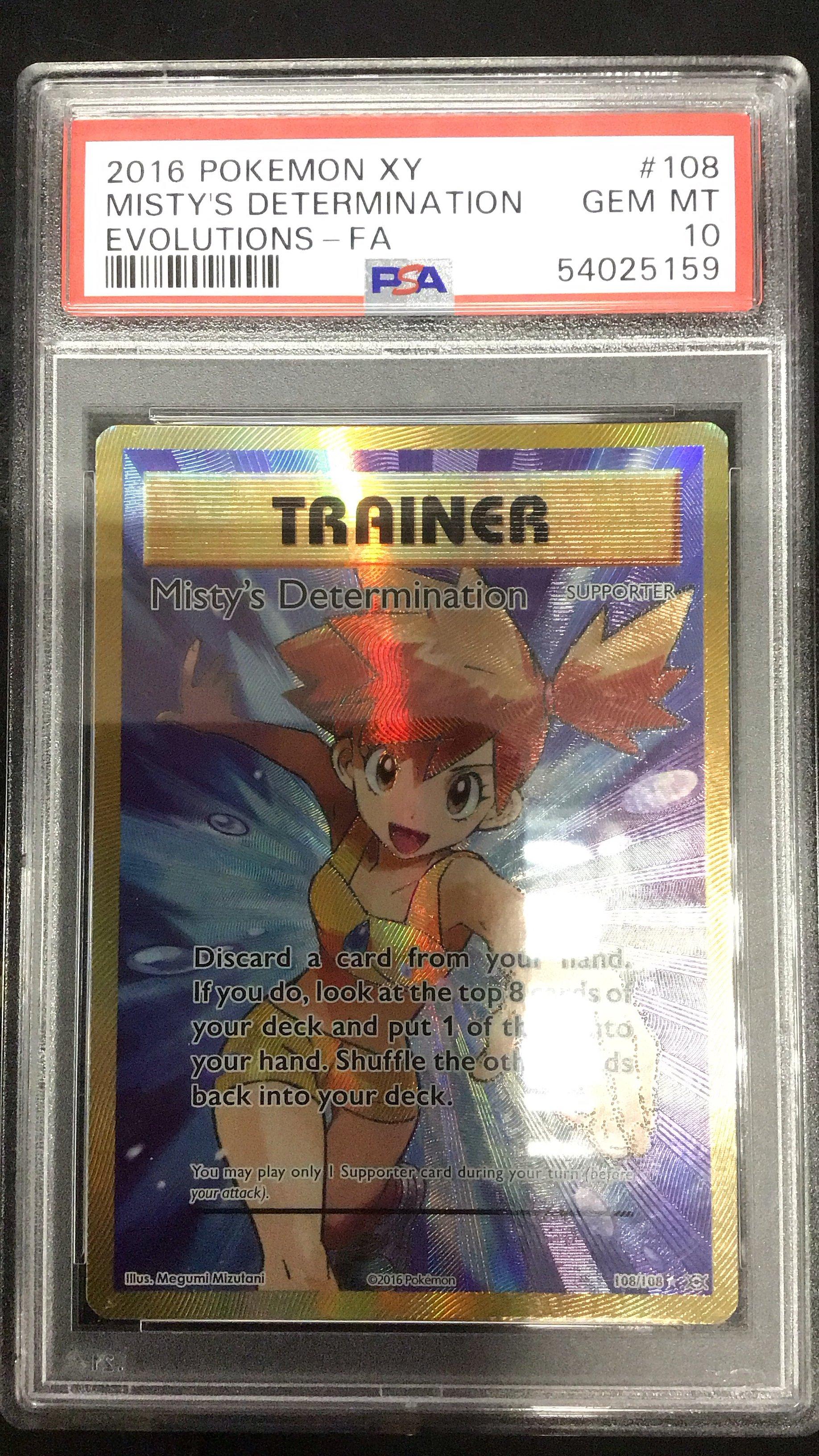 2016 Pokemon Xy Evolutions 108 Full Art/misty's Determination PSA