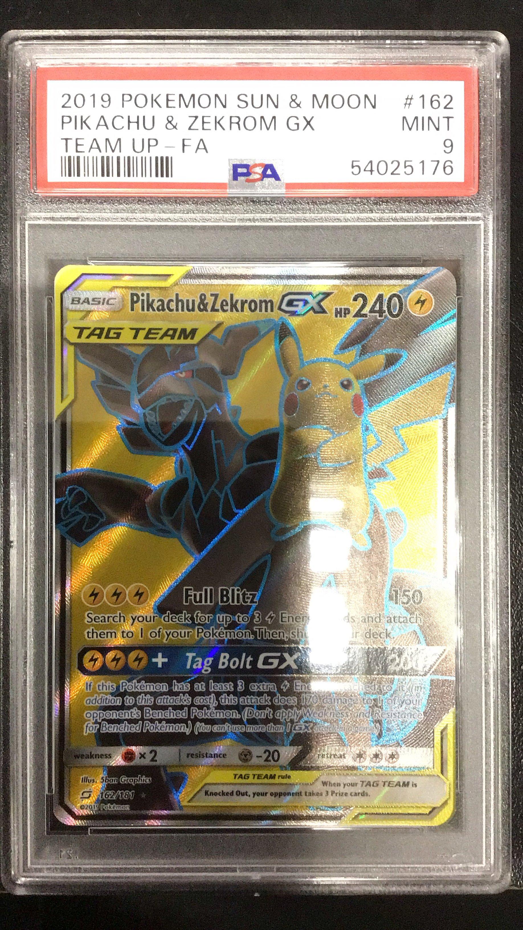 2019 Pokemon Sun & Moon Team Up 162 Full Art/pikachu & Zekrom Gx