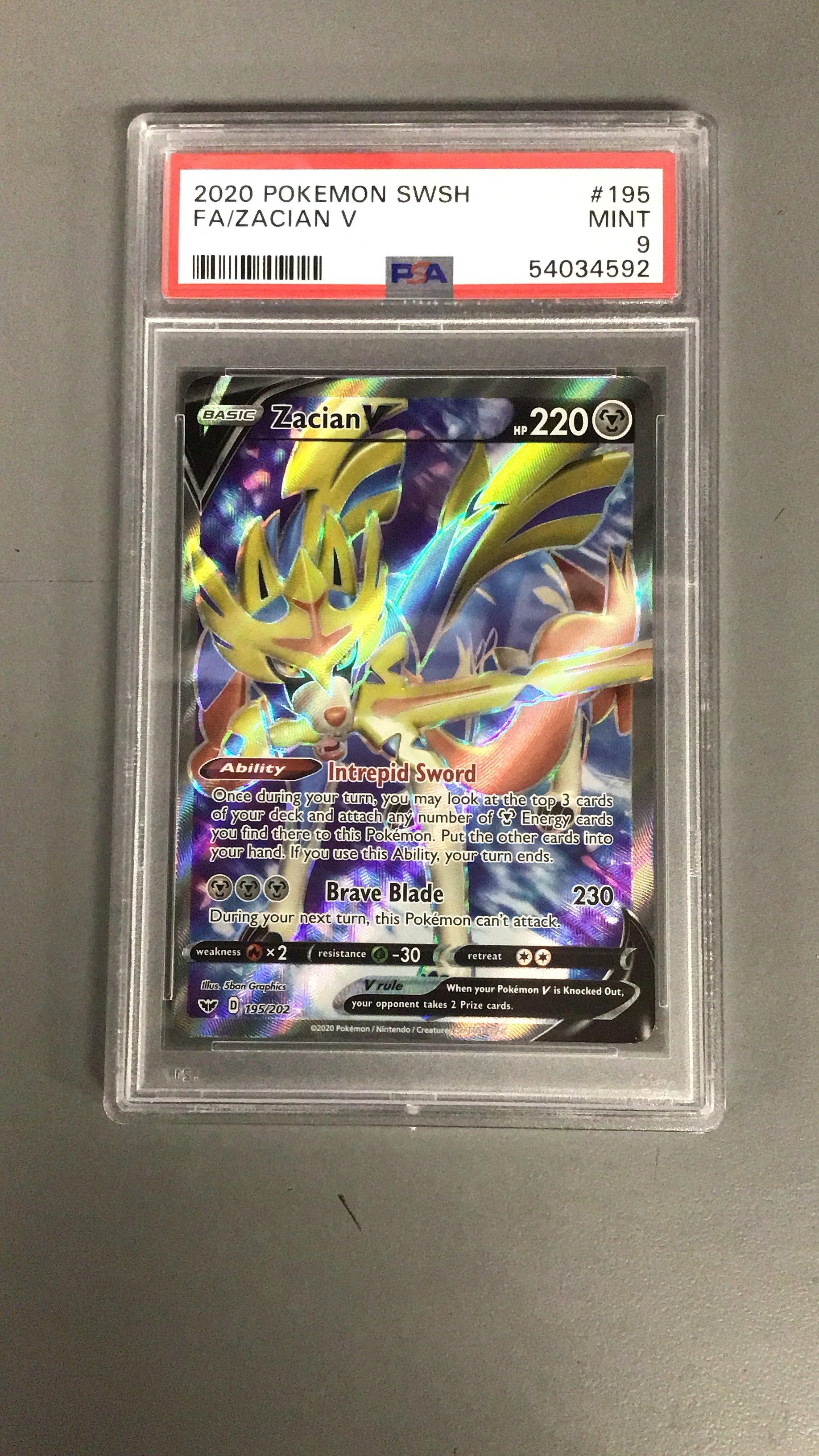 2020 Pokemon Sword & Shield 195 Full Art/zacian V PSA 9 | GameStop