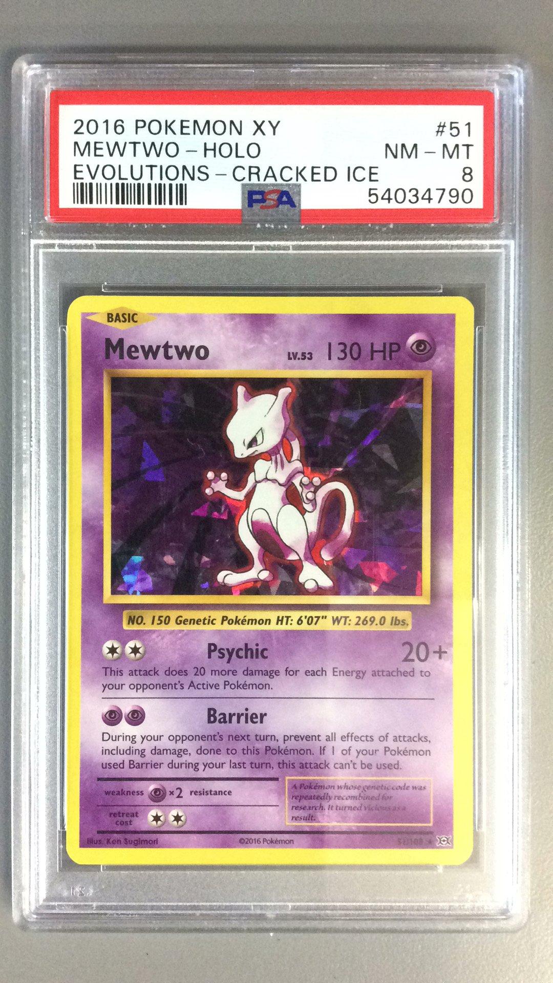 2016 Pokemon Xy Evolutions 51 Mewtwo-holo Cracked Ice PSA 8 | GameStop