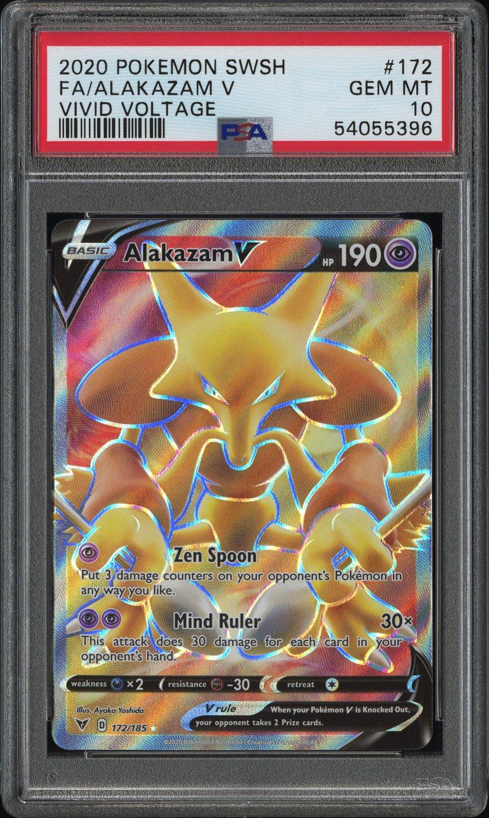 2020 Pokemon Sword & Shield Vivid Voltage 172 Full Art/alakazam V