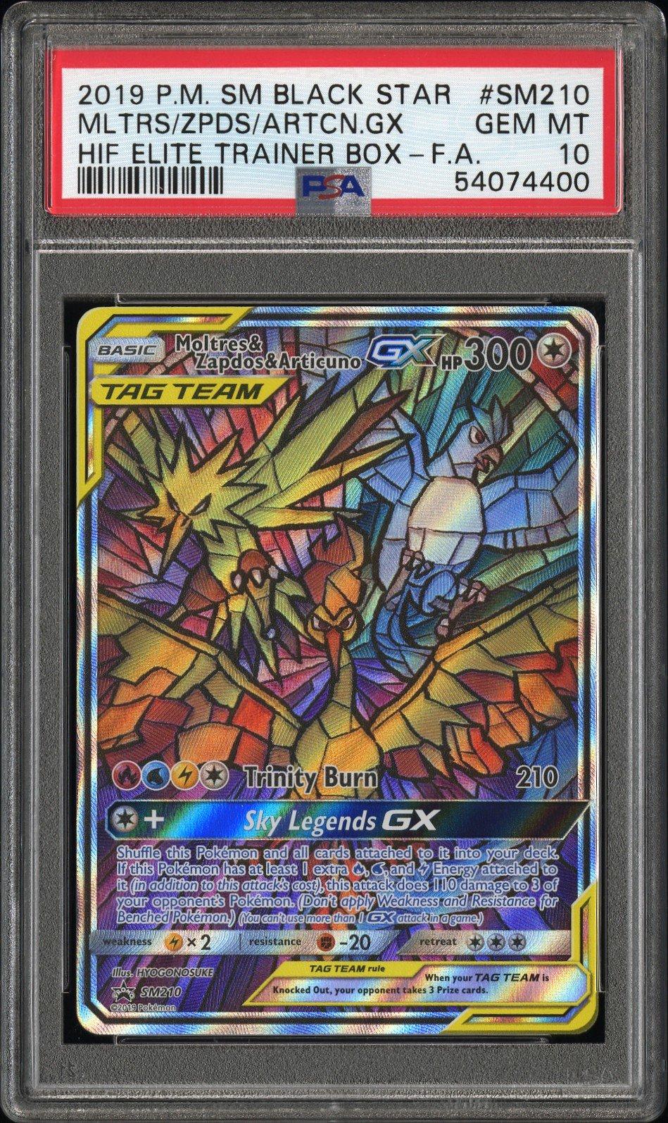 2019 Pokemon Sm Black Star Promo Sm210 Full Art Moltres Zapdos Articuno Gx Hidden Fates