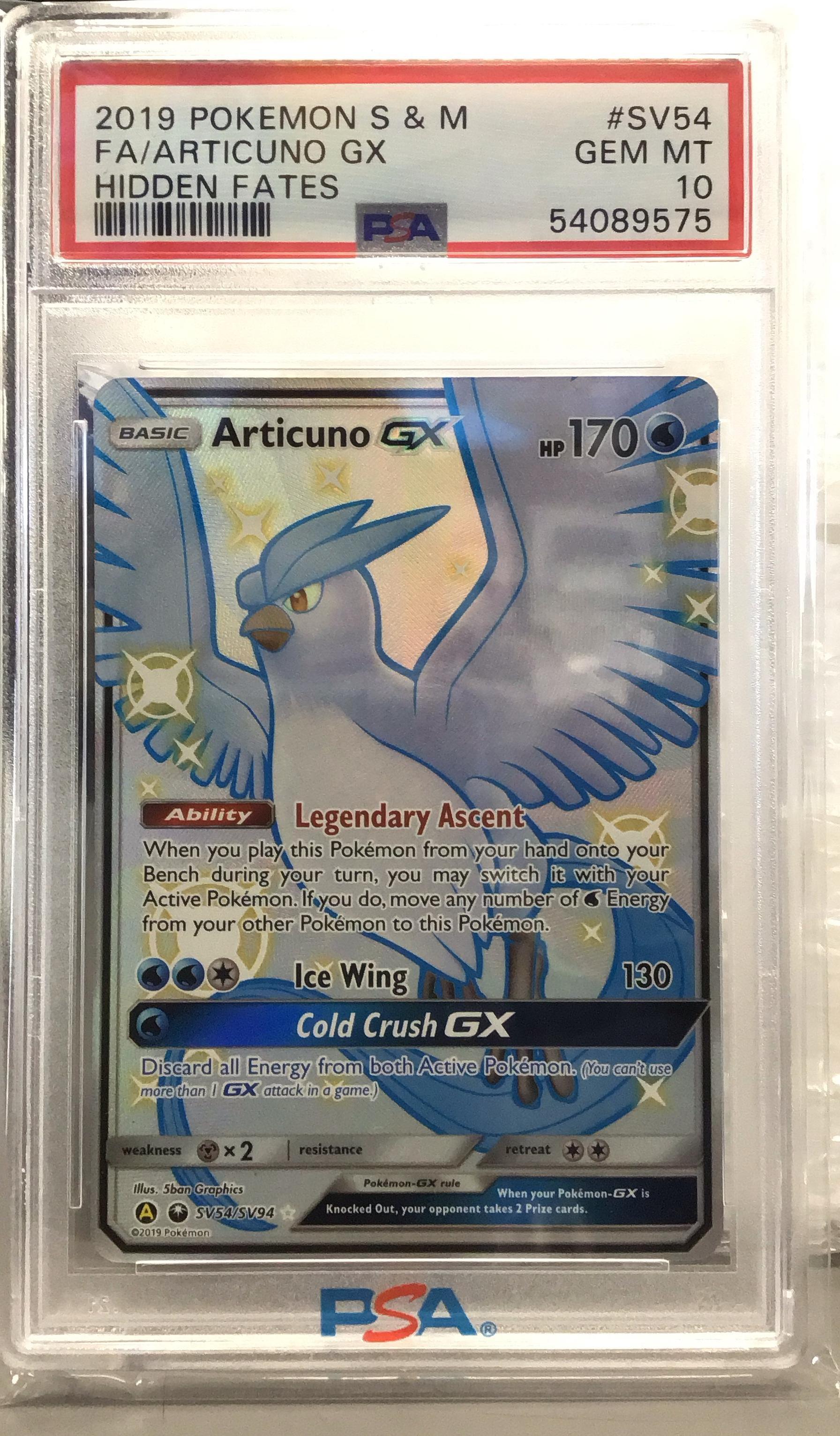 2019 Pokemon Sun & Moon Hidden Fates Sv54 Full Art/articuno Gx PSA 10  Graded Card | GameStop