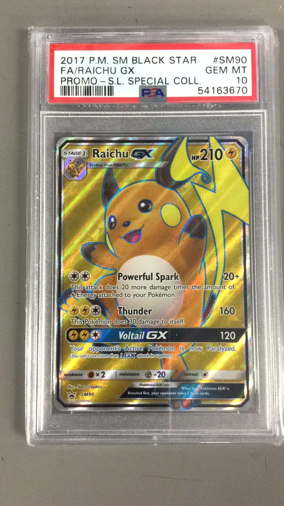 2017 Pokemon Sm Black Star Promo Sm90 Fa/raichu Gx PSA 10 GameStop