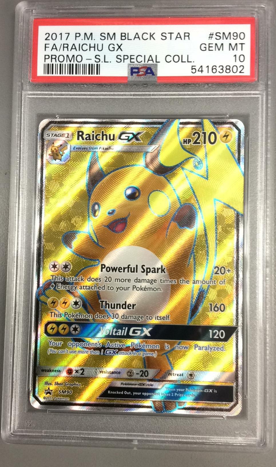 2017 Pokemon Sm Black Star Promo Sm90 Full Art/raichu Gx Shining