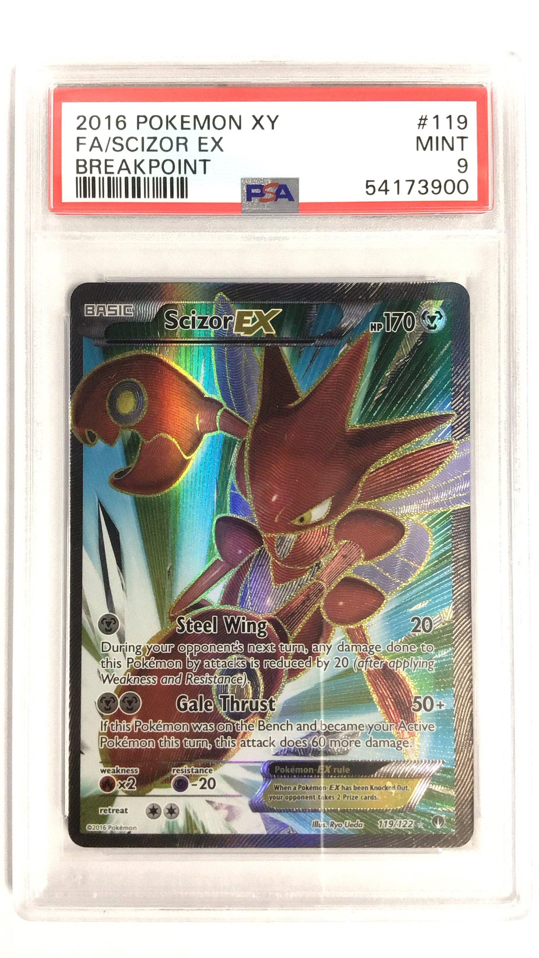 2016 Pokemon Xy Breakpoint 119 Full Art/scizor Ex PSA