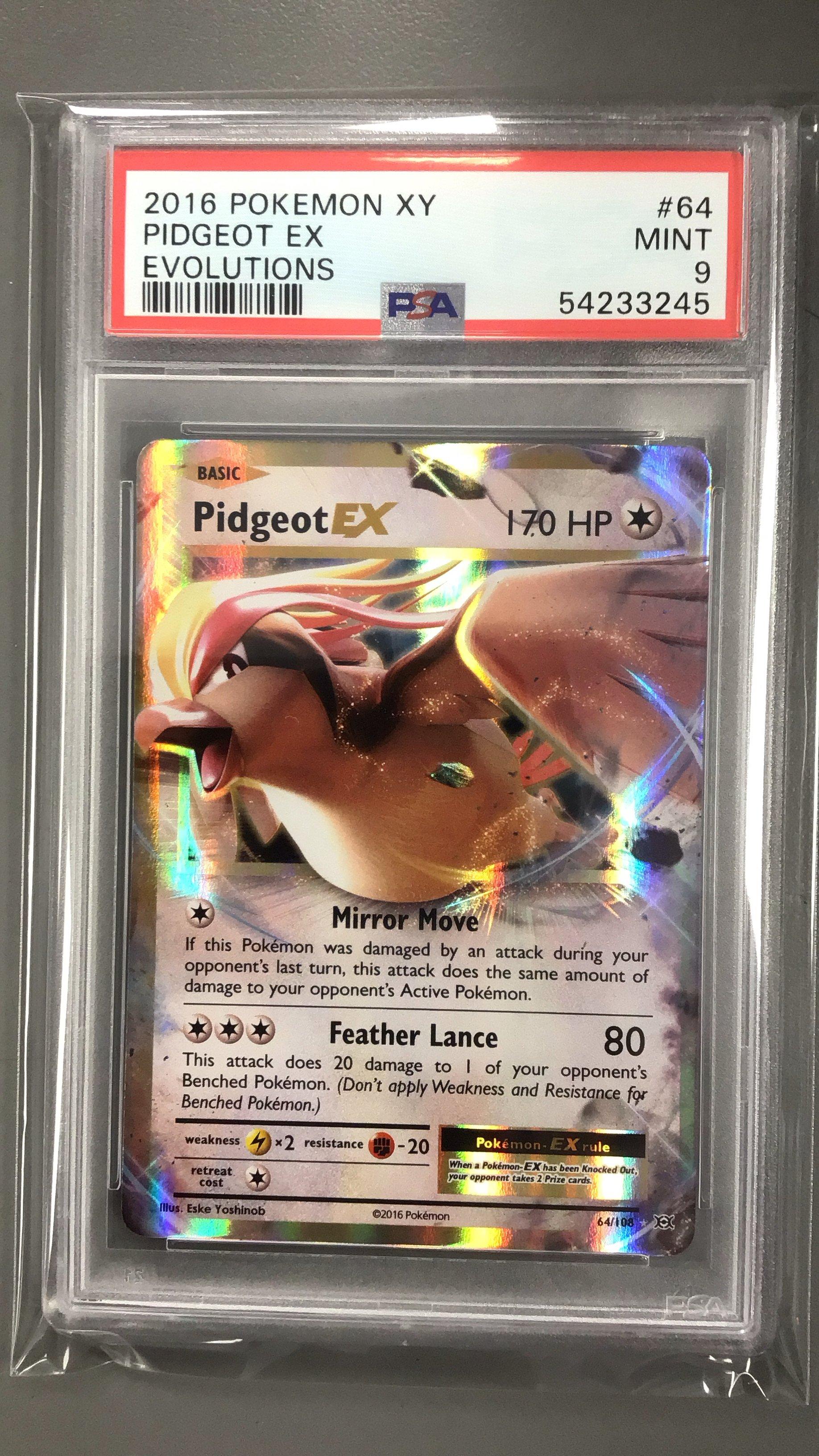 2016 Pokemon Xy Evolutions 64 Pidgeot Ex PSA