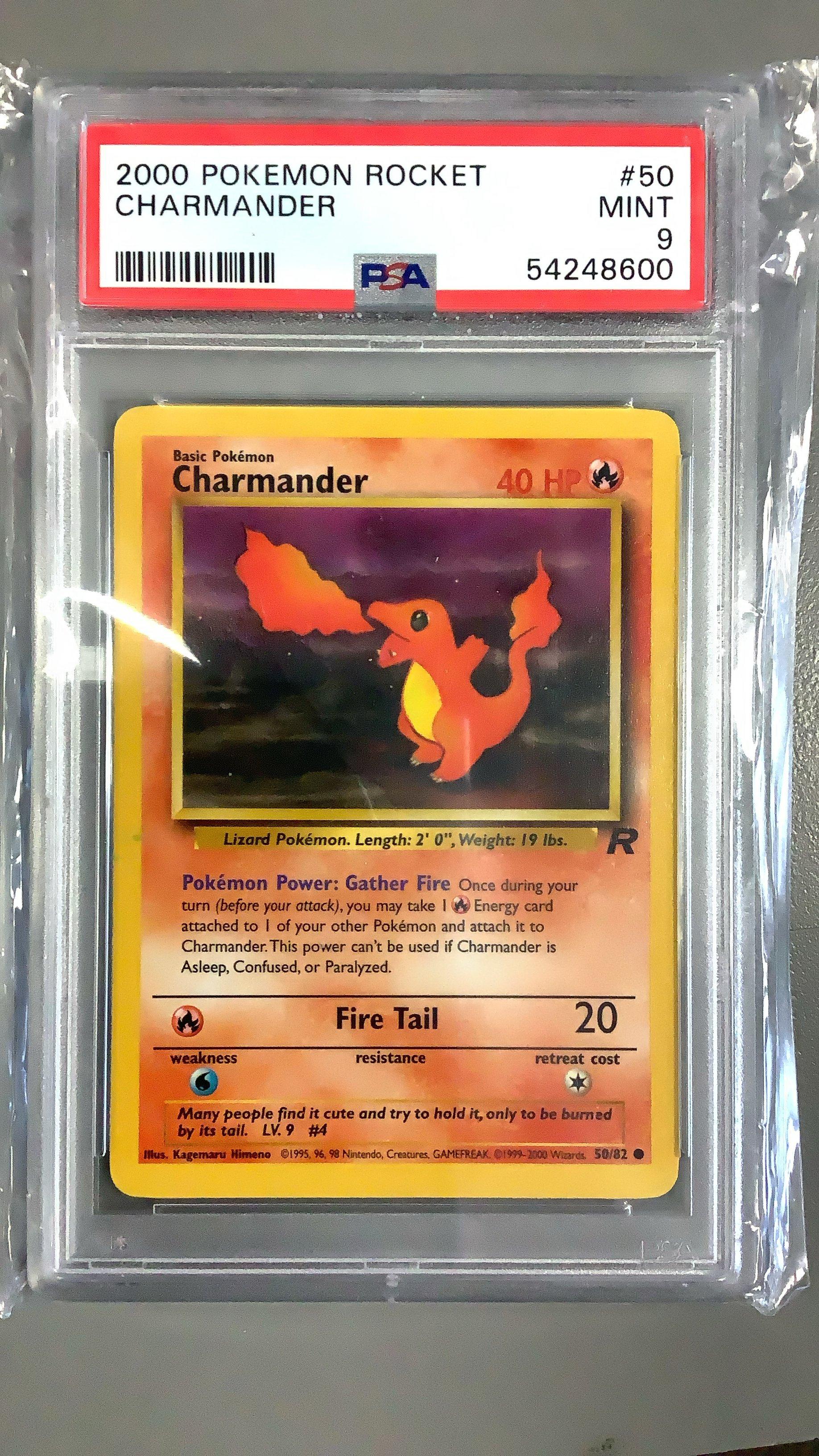 pokemon original charmander card 2000 Rocket 50 PSA 9 Graded end display Charmander4/18 (Holo Common) Pokemon |