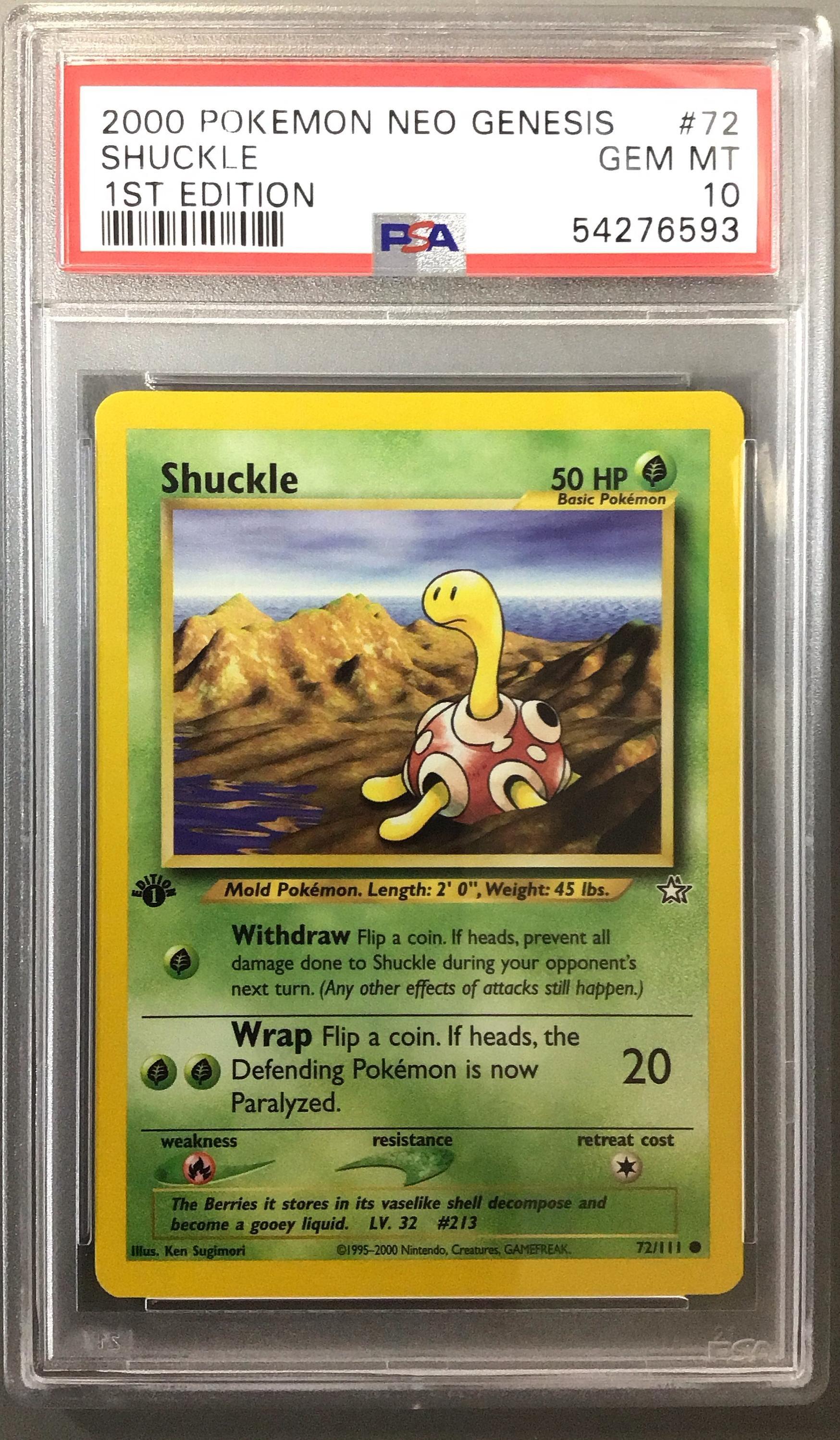 2000 Pokemon Neo Genesis 1st Edition 72 Shuckle PSA 10 | GameStop