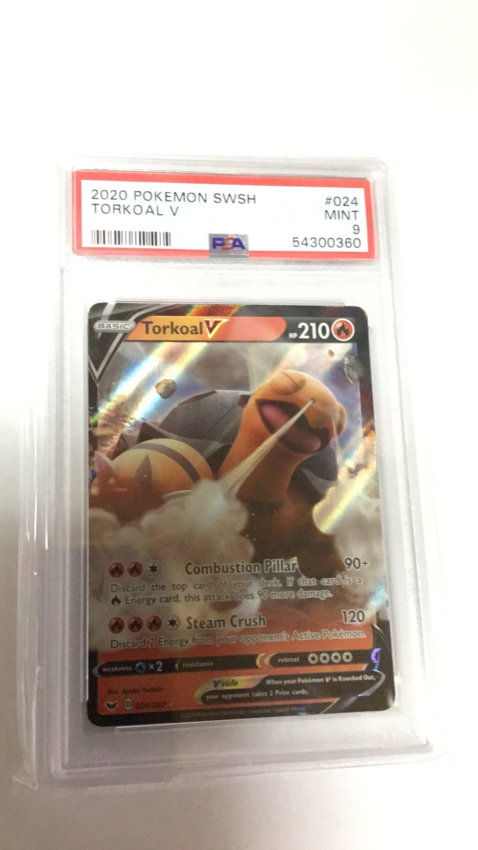 2020 Pokemon Sword & Shield 024 Torkoal V PSA 9