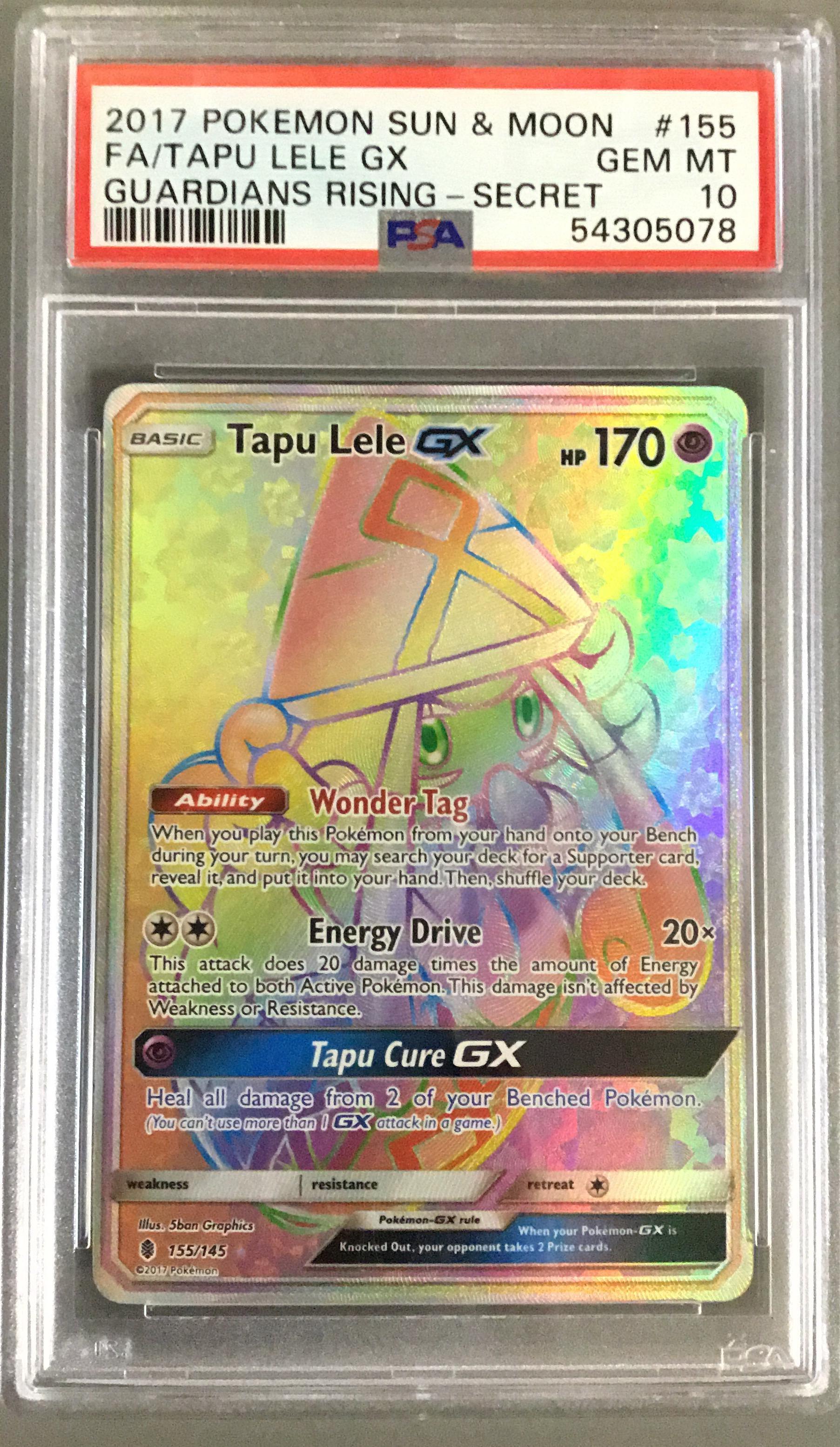 2017 Pokemon Sun & Moon Guardians Rising 155 Full Art/tapu Lele Gx