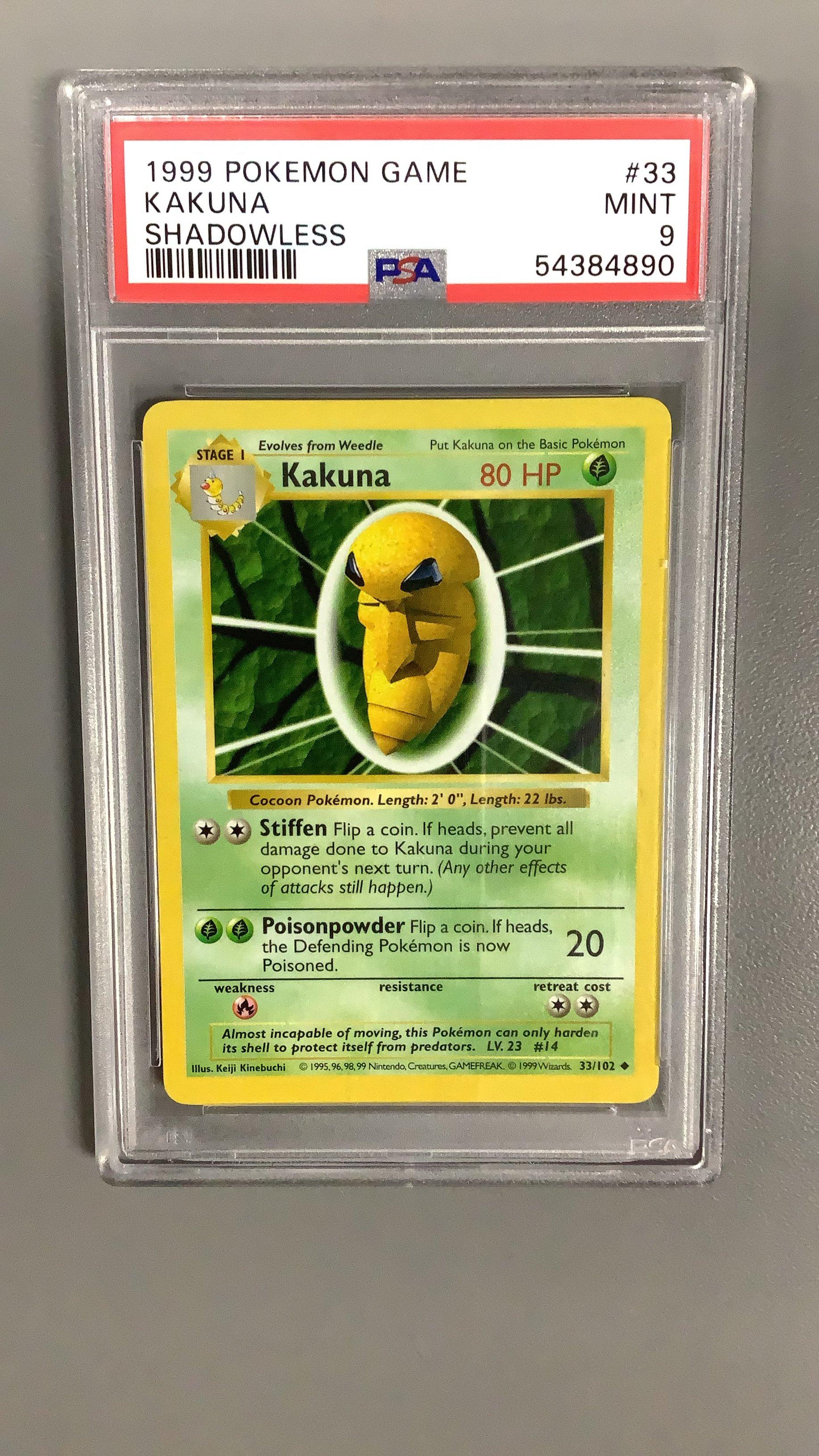 1999 Pokemon Game 33 Kakuna Shadowless PSA