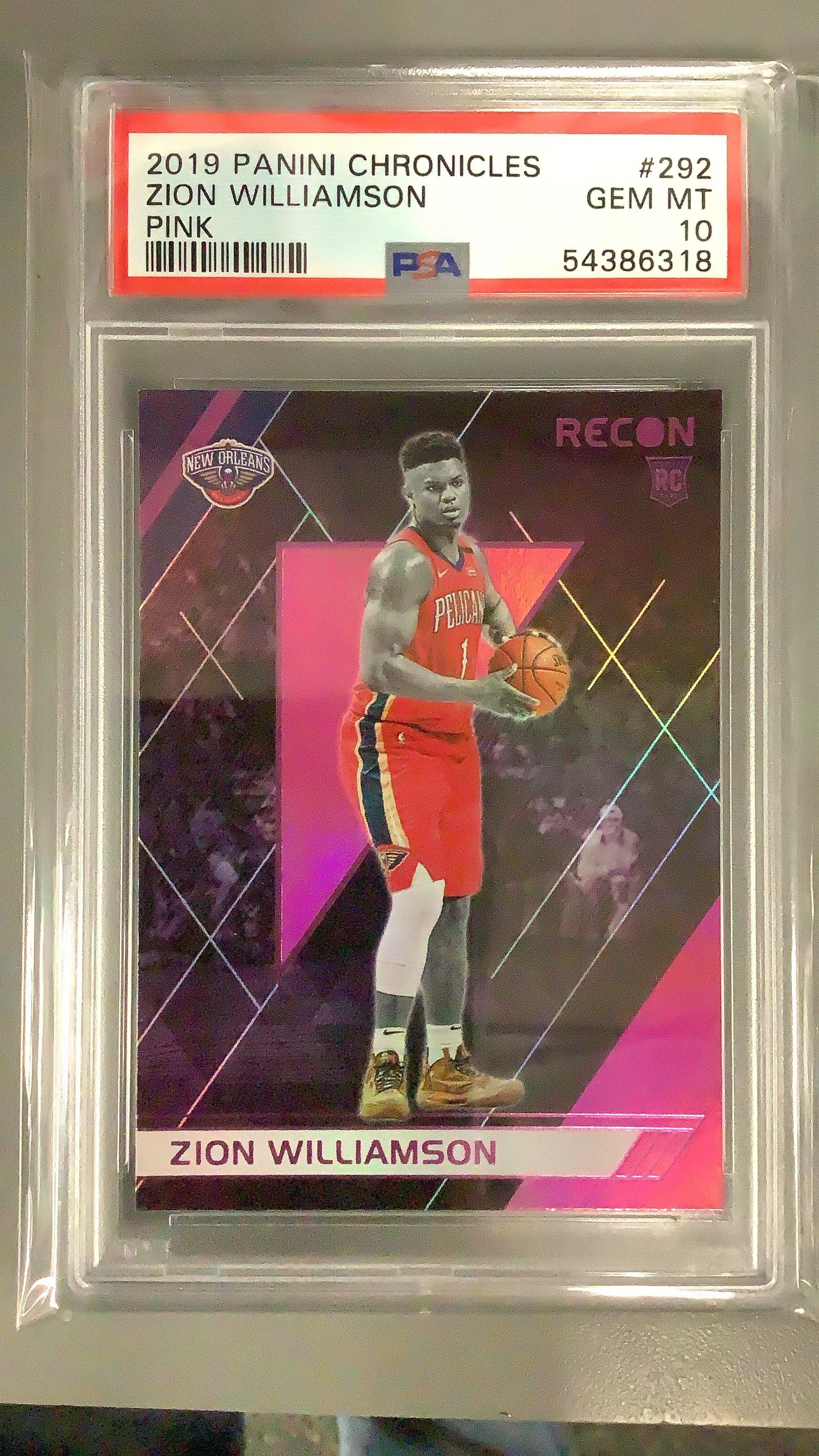 2019 Panini Chronicles 292 Zion Williamson Pink PSA 10