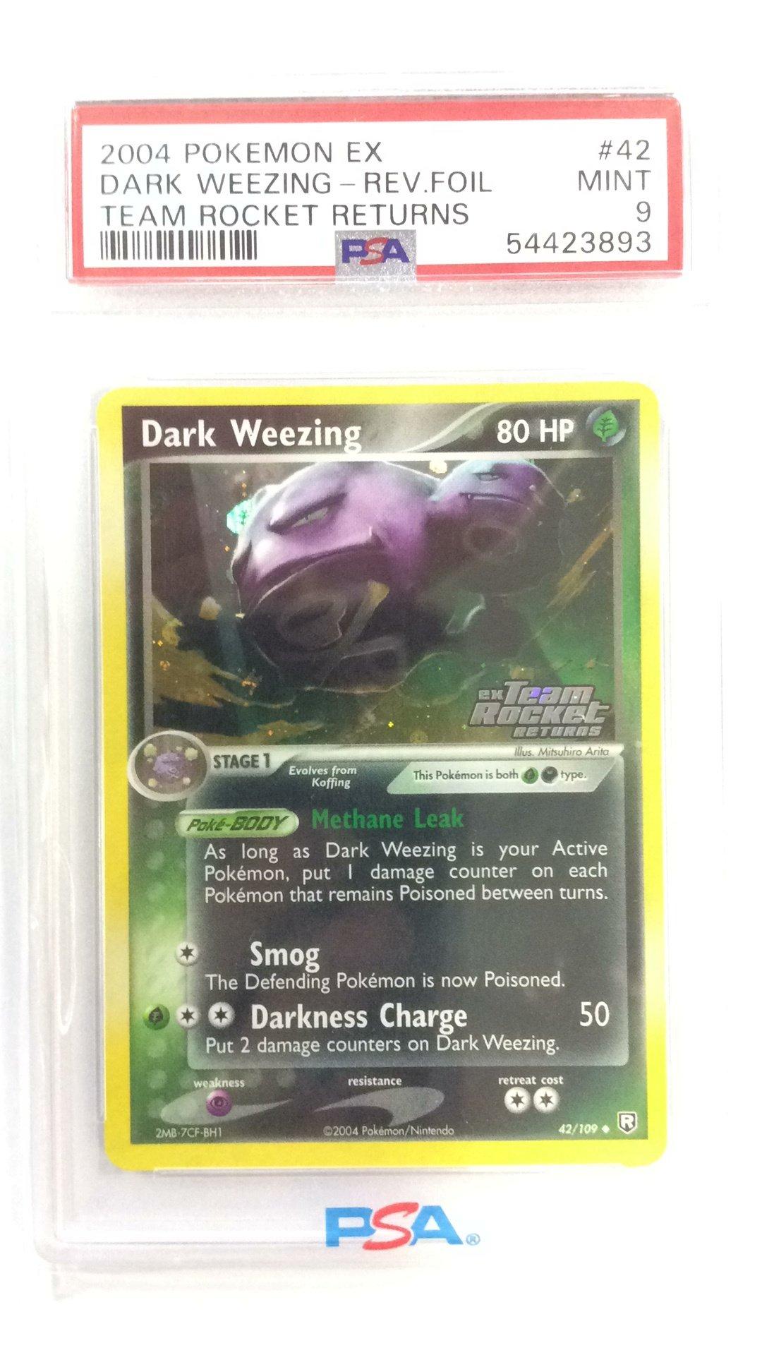 2004 Pokemon Ex Team Rocket Returns 42 Dark Weezing PSA 9