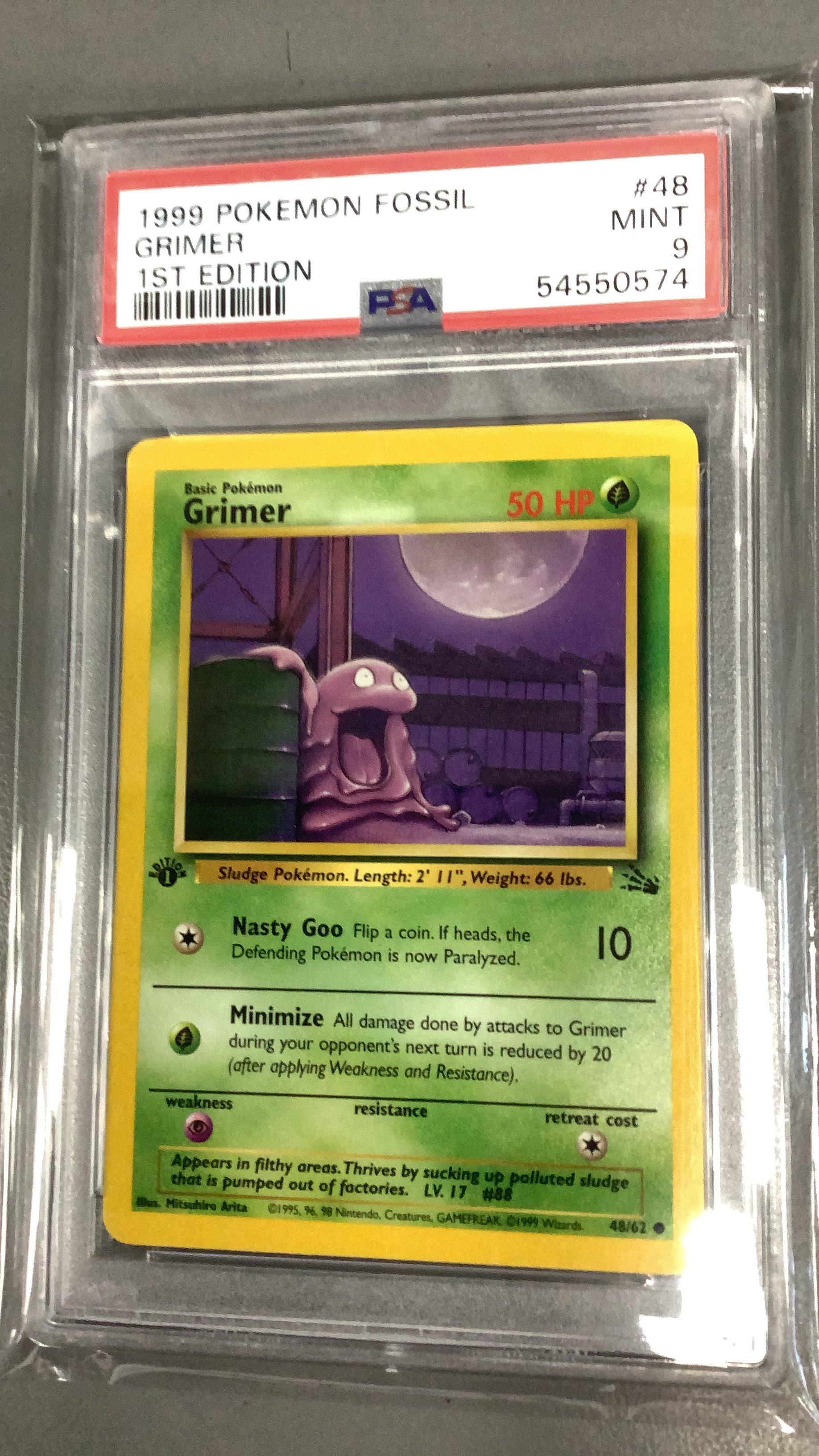 1999 Pokemon Fossil 48 Grimer 1st Edition PSA