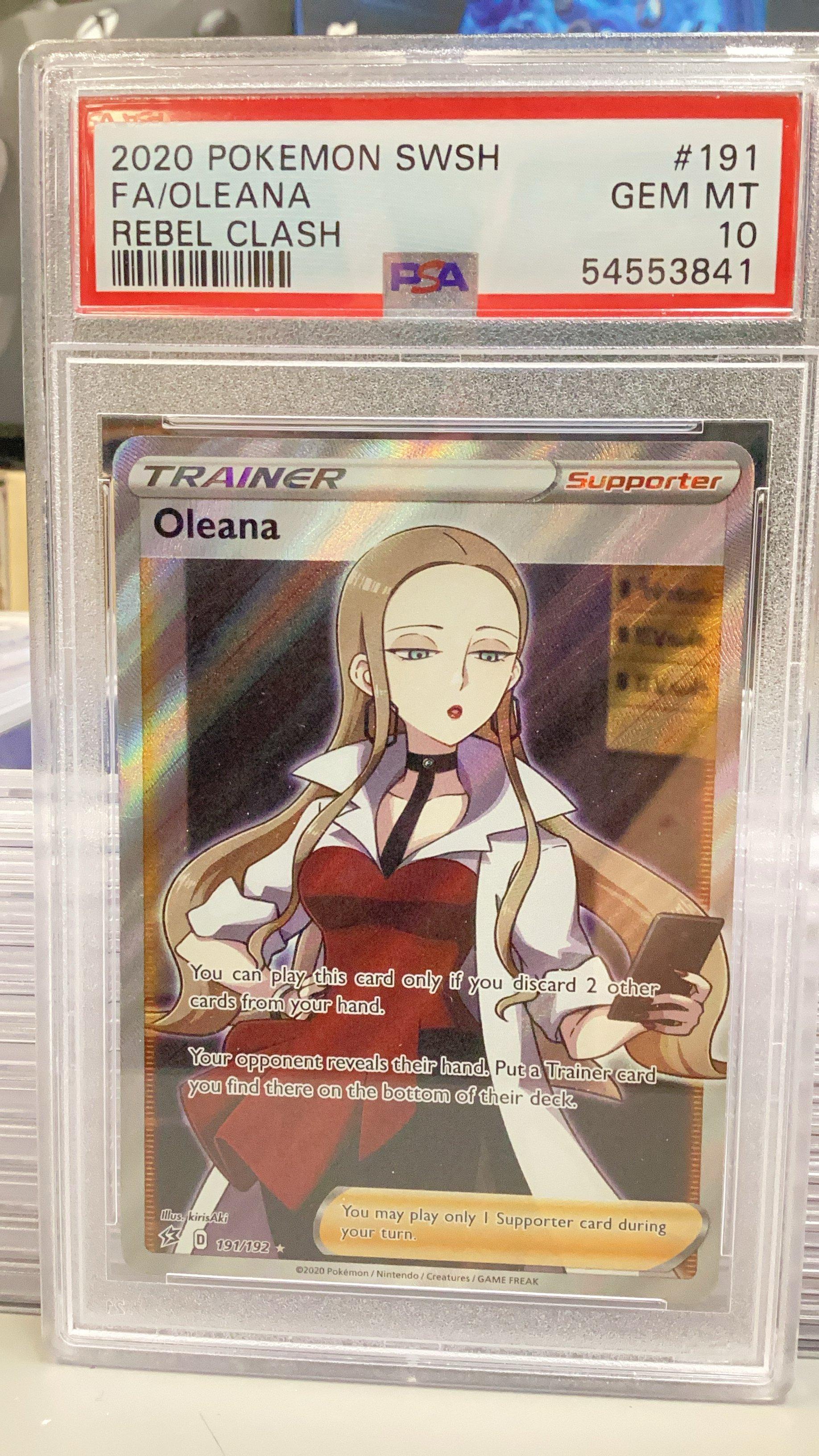 2020 Pokemon Sword & Shield Rebel Clash 191 Full Art/oleana PSA
