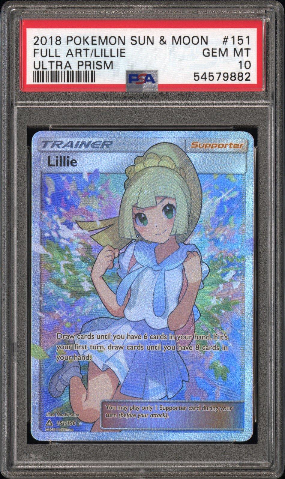 2018 Pokemon Sun & Moon Ultra Prism 151 Full Art/lillie PSA 10