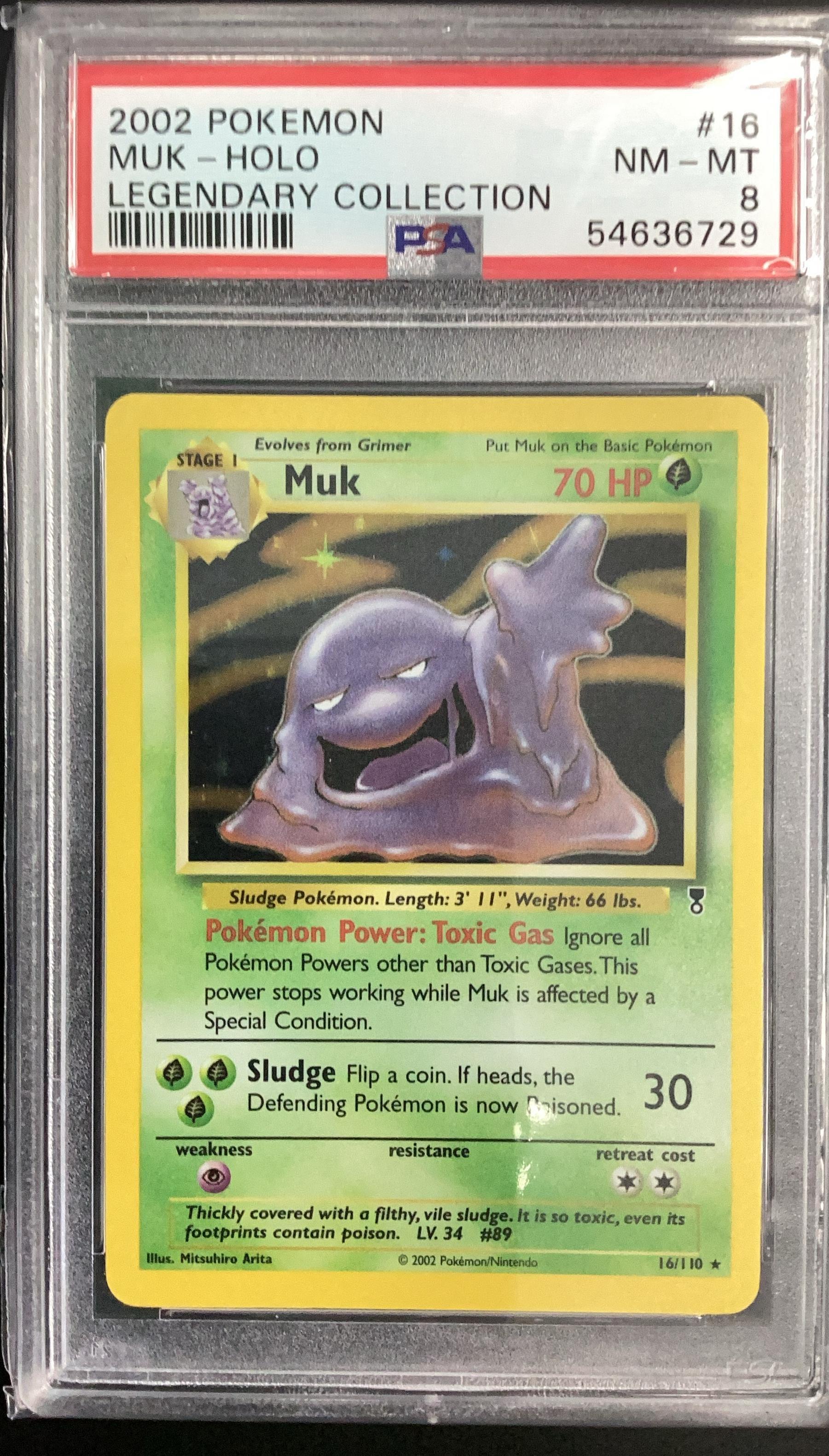 2002 Pokemon Legendary Collection 16 Muk-holo PSA 8 Graded Card