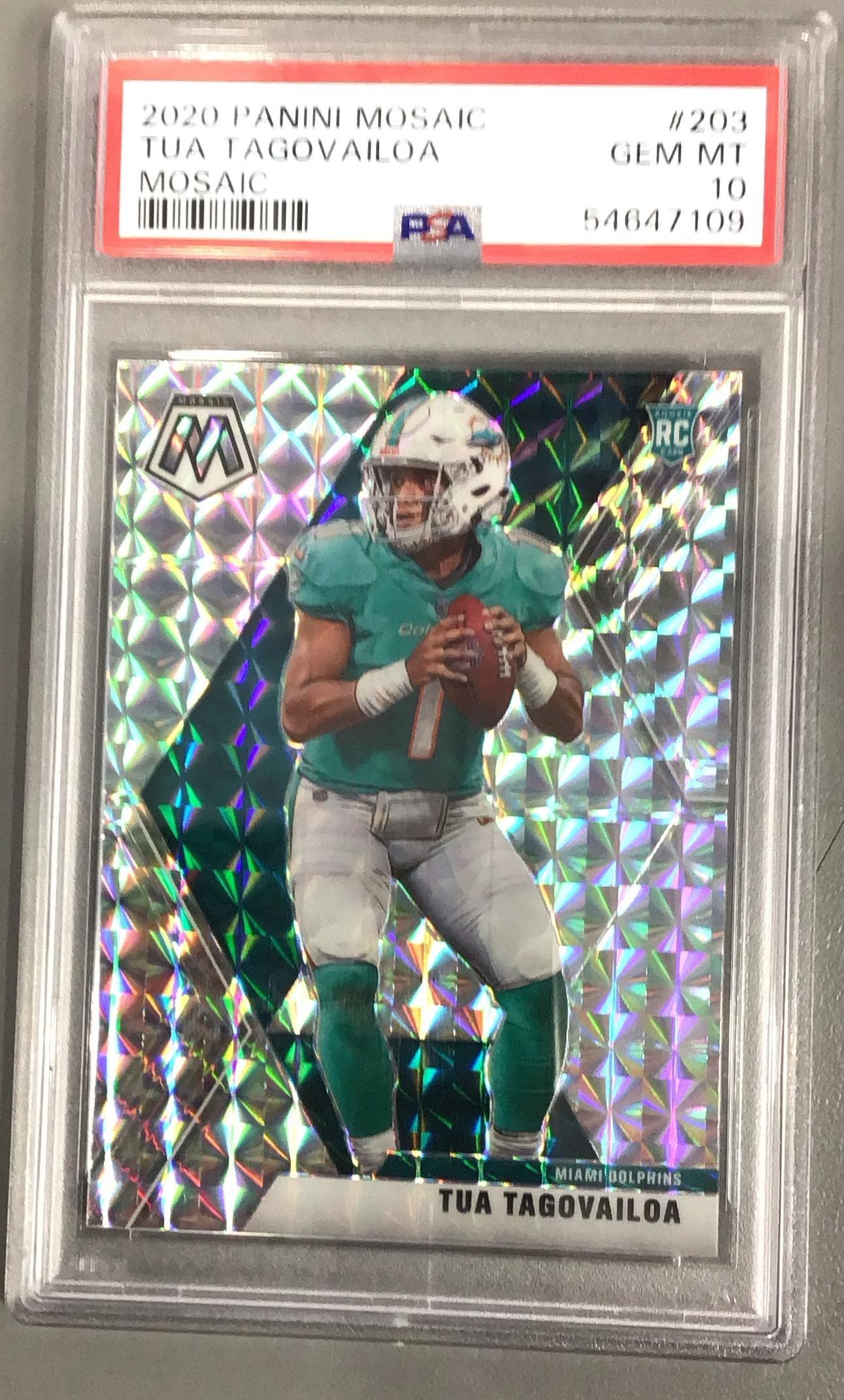 2020 Panini Mosaic 203 Tua Tagovailoa Mosaic PSA 10