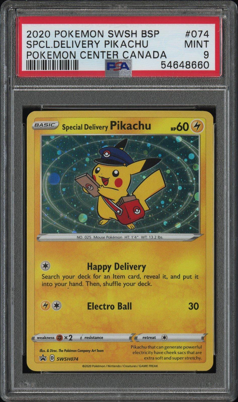 2020 Pokemon Swsh Black Star Promo 074 Spcl.delivery Pikachu PSA