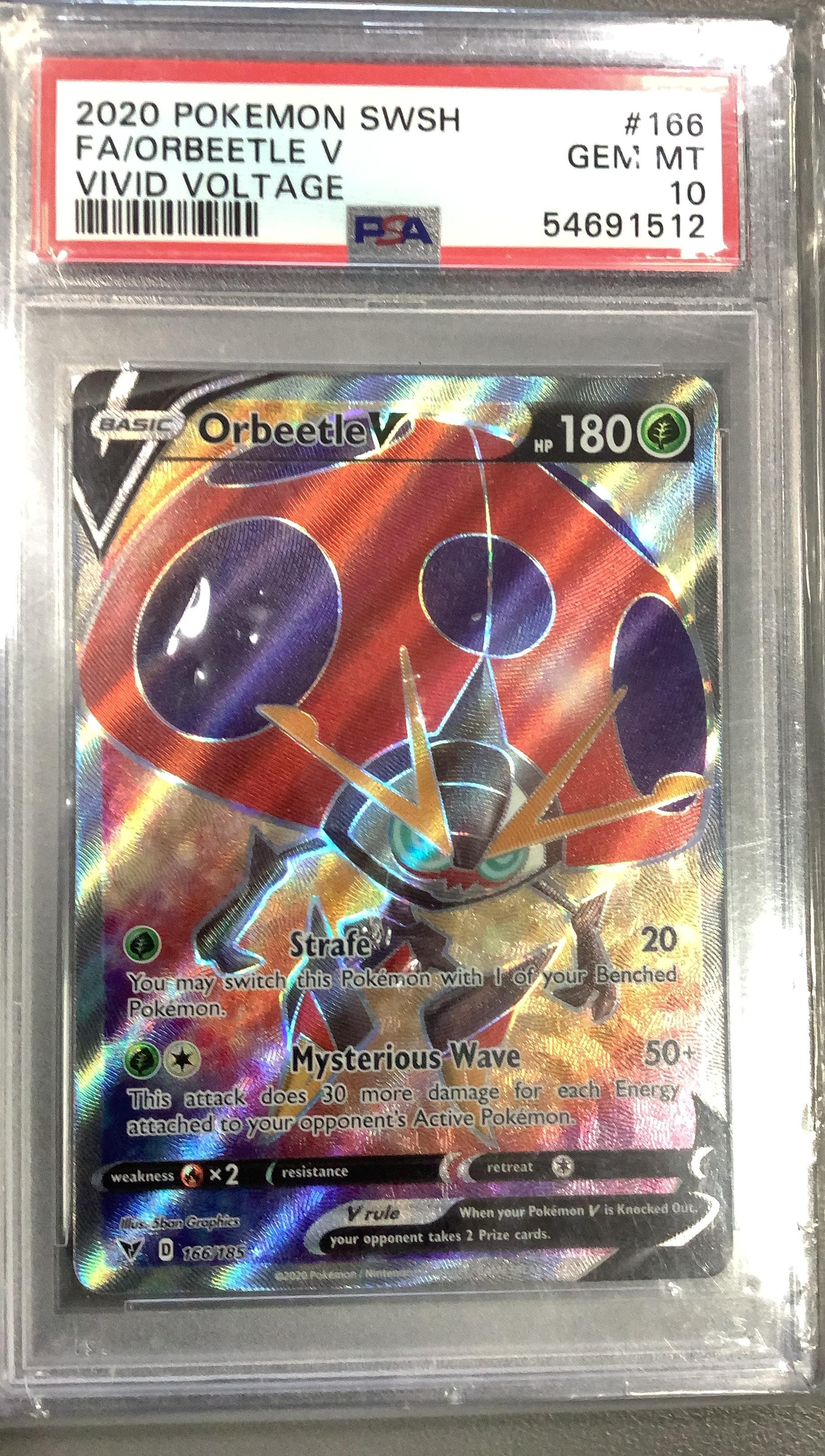2020 Pokemon Sword & Shield Vivid Voltage 166 Full Art/orbeetle V PSA 10  Graded Card | GameStop