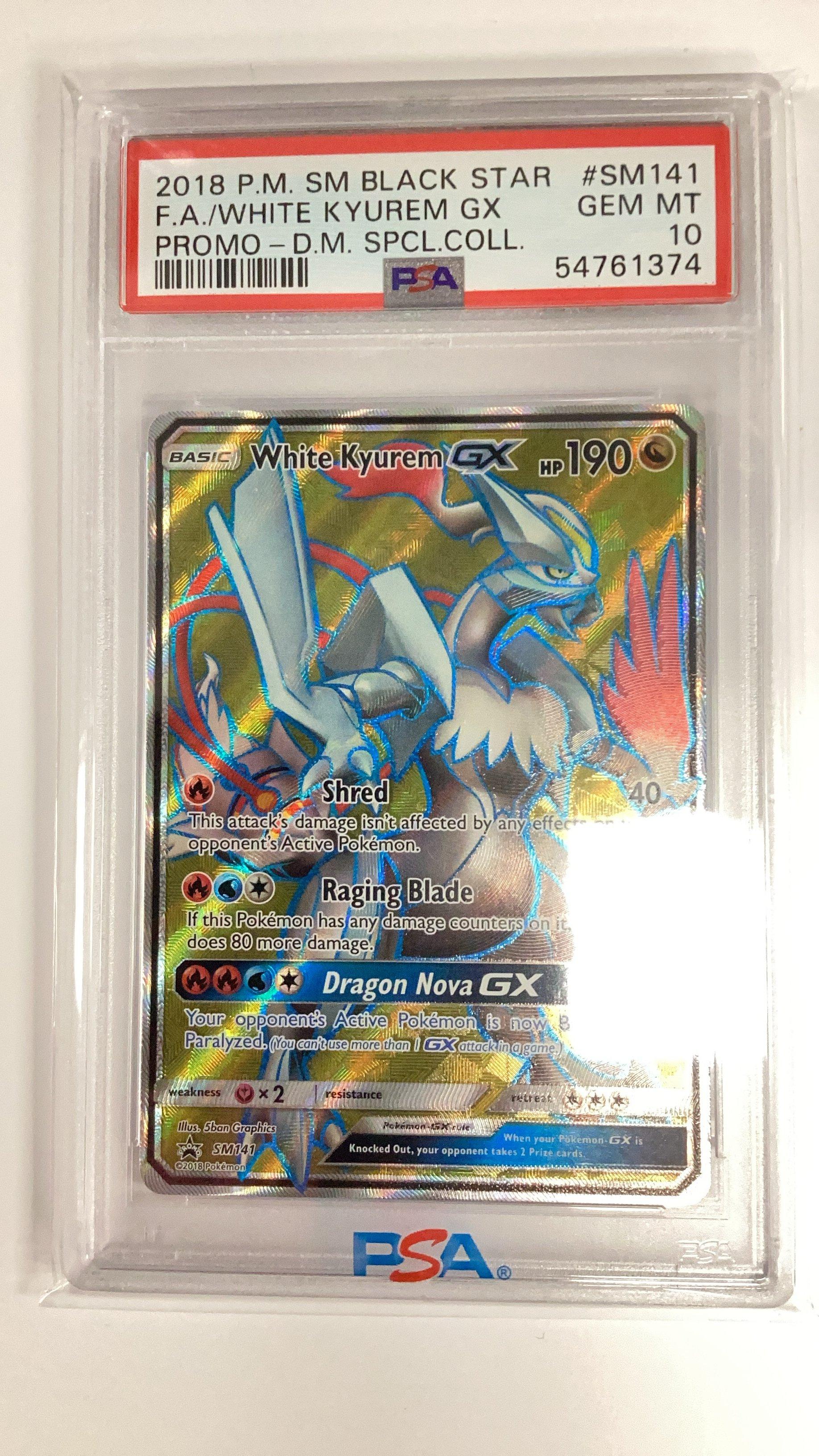 2018 Pokemon Sm Black Star Promo Sm141 Full Art/white Kyurem Gx Dragon  Majesty Special Collection PSA 10 Graded Card | GameStop