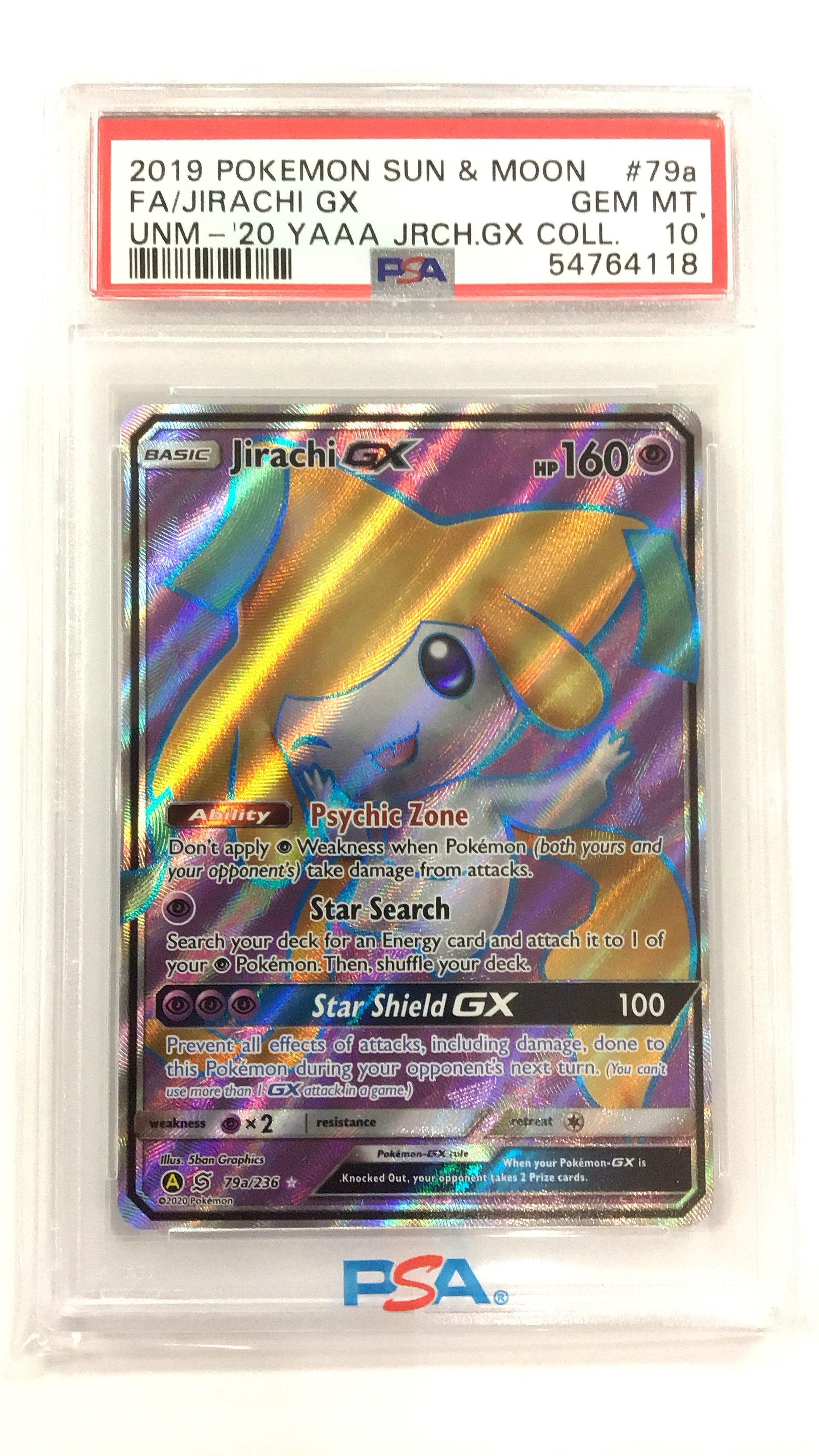 2019 Pokemon Sun & Moon Unified Minds 79a Full Art/jirachi Gx 2020 Yellow A Alternate Art Jirachi Gx Collection PSA