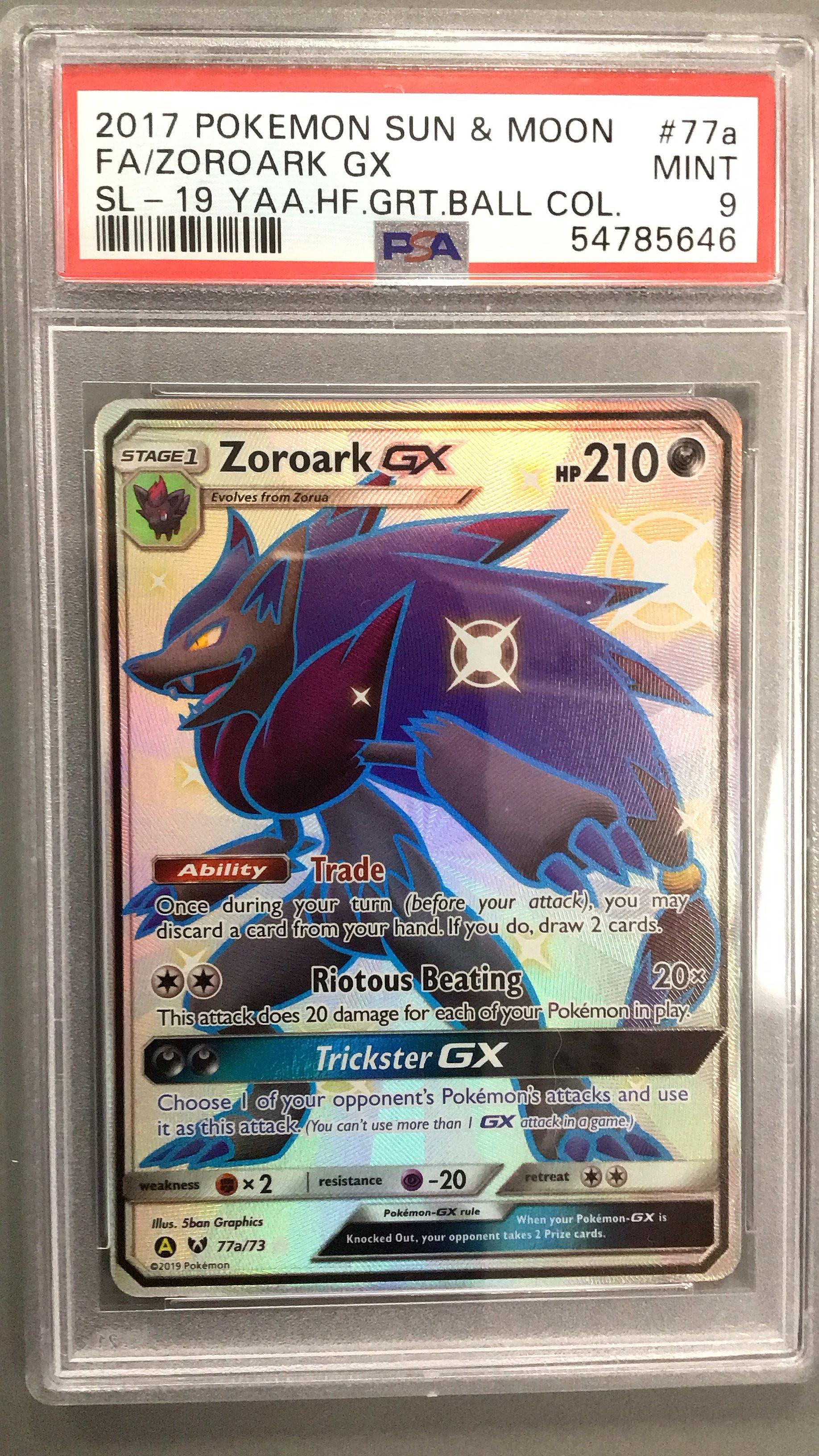 2017 Pokemon Sun & Moon Shining Legends 77a Full Art/zoroark Gx