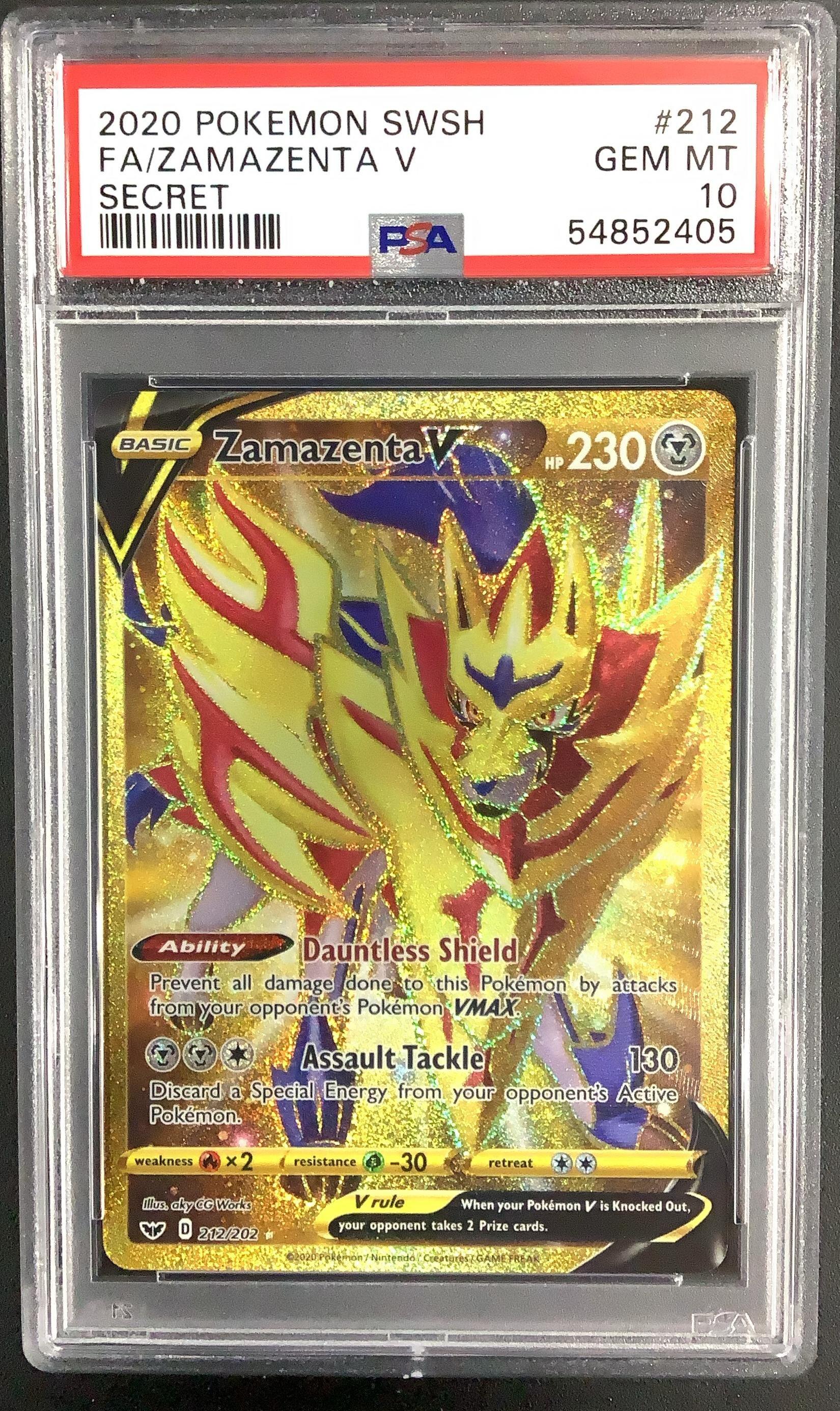 2020 Pokemon Sword & Shield 212 Full Art/zamazenta V Secret PSA 10 Graded  Card | GameStop