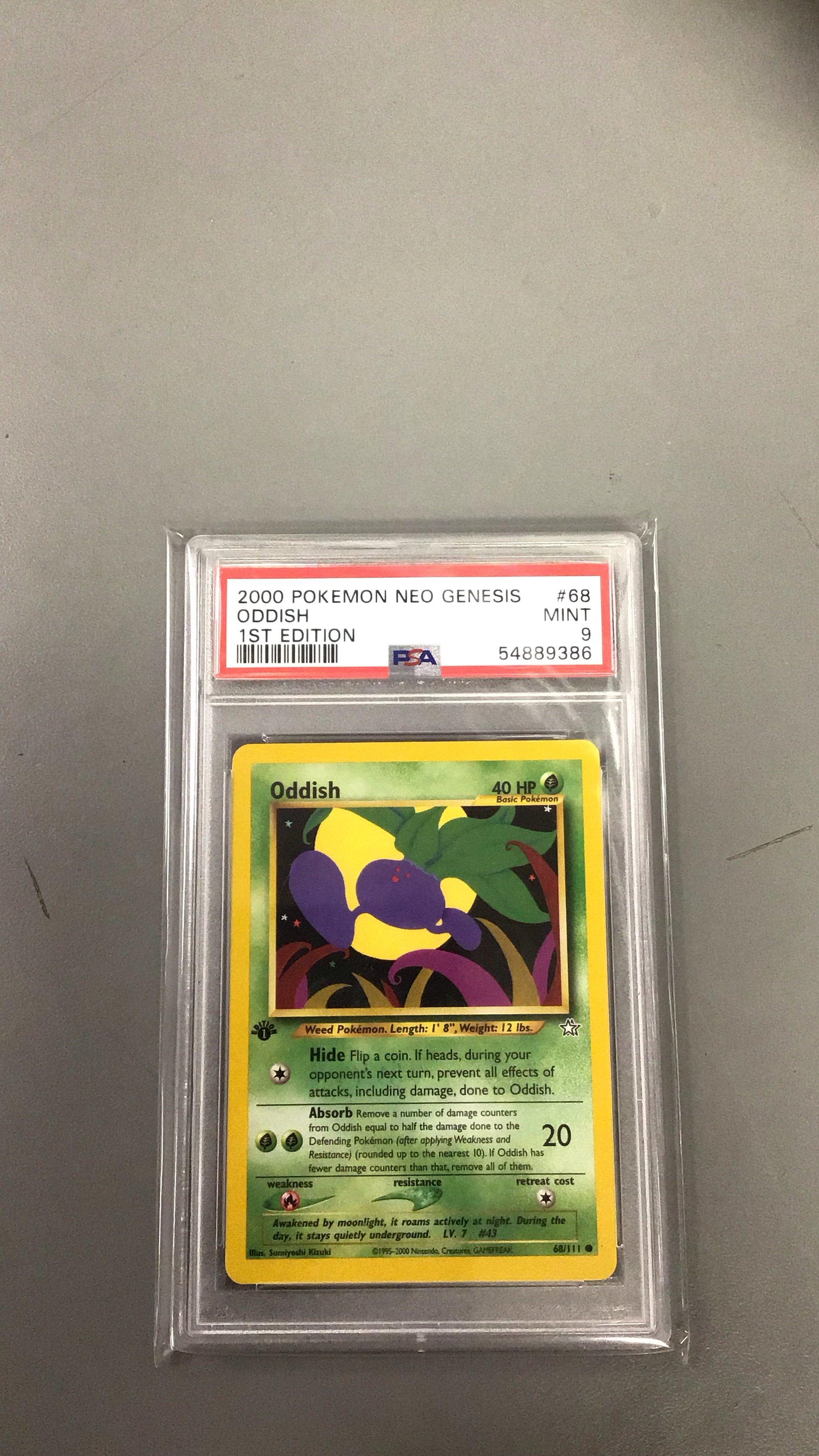 2000 Pokemon Neo Genesis 1st Edition 68 Oddish PSA 9 | GameStop