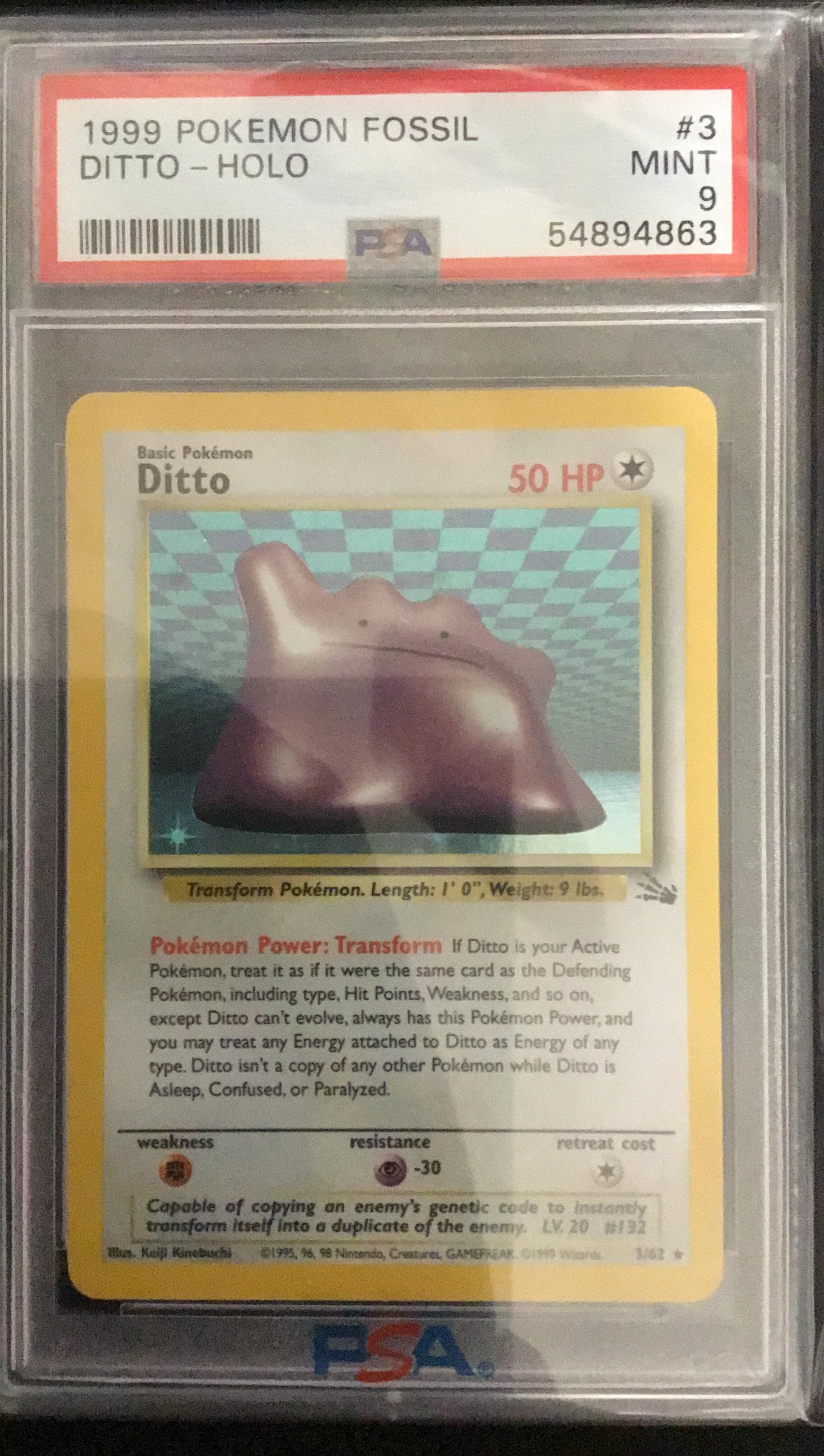 1999 Pokemon Fossil 1st Edition Non Holo popular Ditto PSA 9