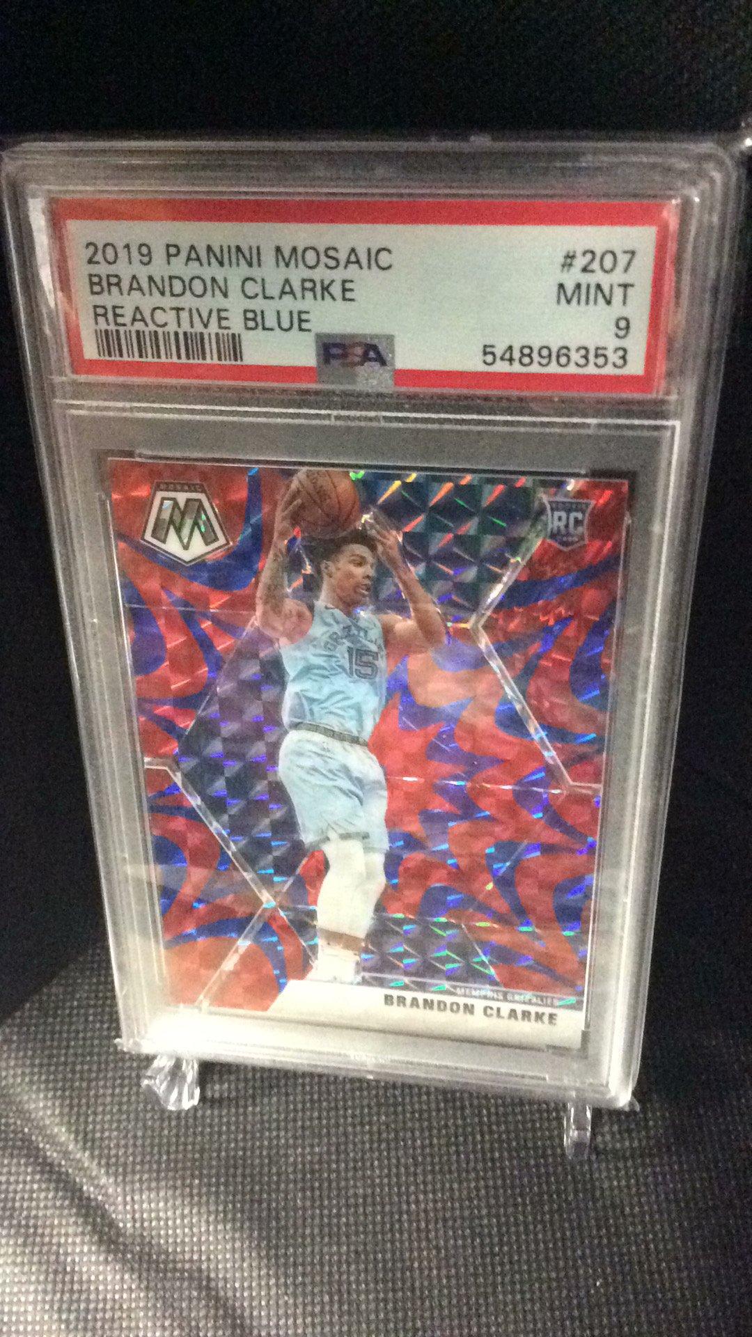 2019 Panini Mosaic 207 Brandon Clarke Reactive Blue PSA 9