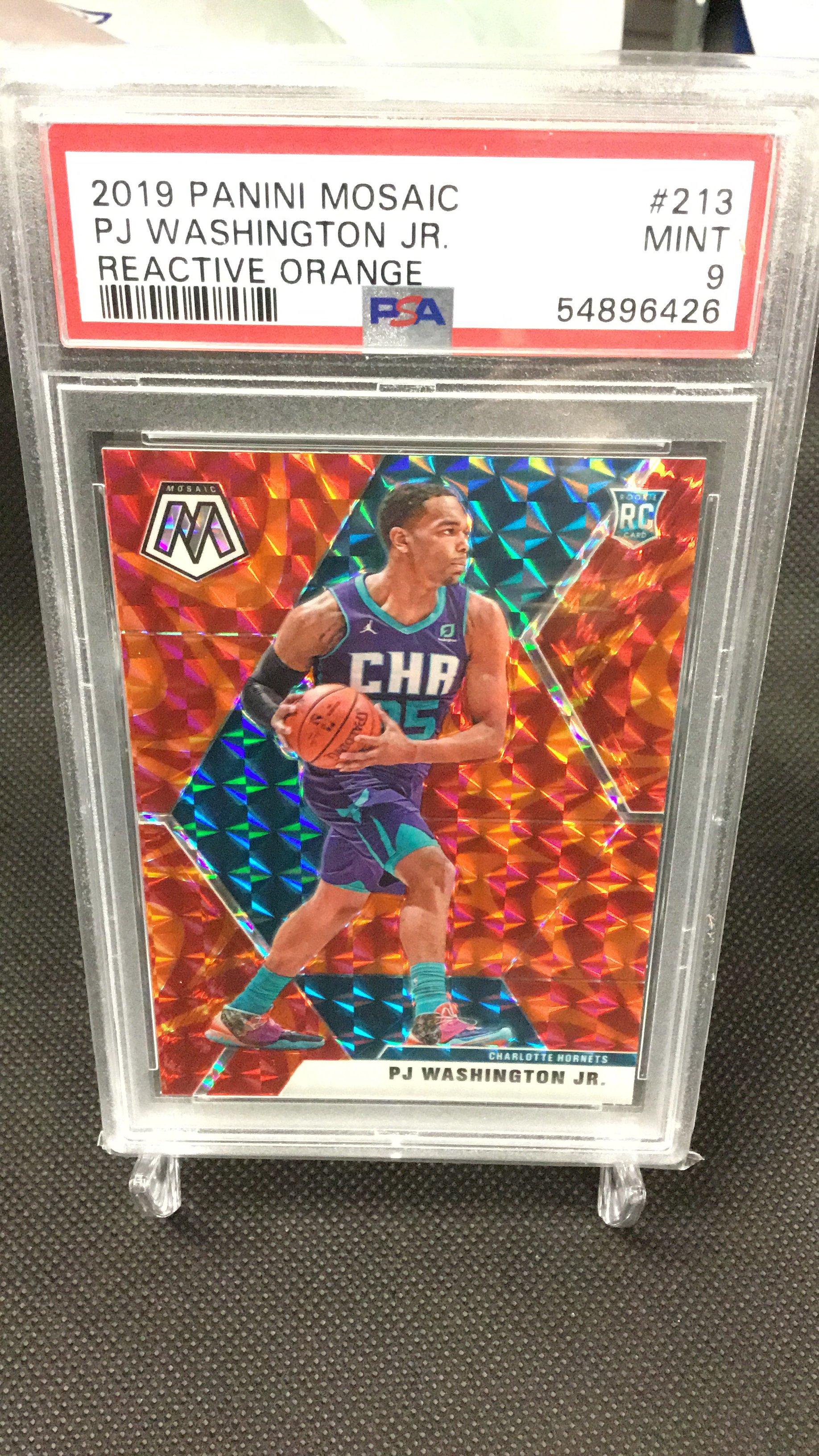 2019 Panini Mosaic 213 Pj Washington Jr. Reactive Orange PSA 9