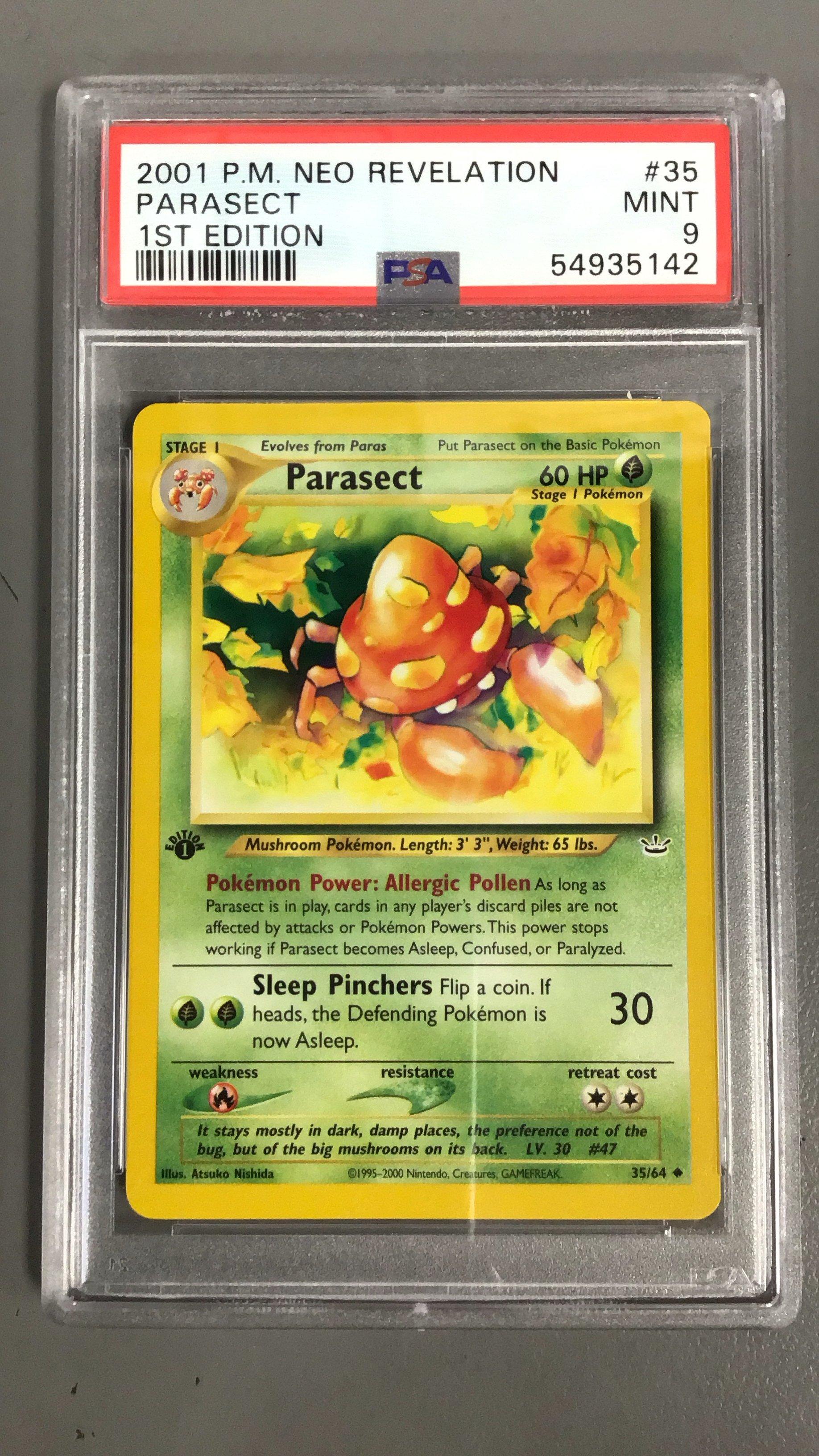 2001 Pokemon Neo Revelation 35 Parasect 1st Edition PSA 9