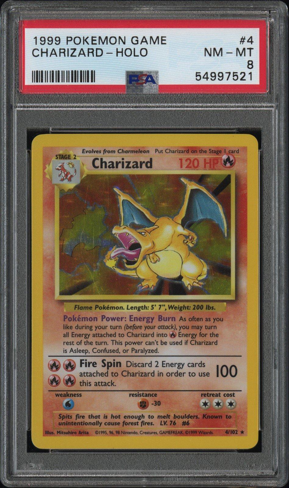 1999 Pokemon Game 4 Charizard-holo PSA 8 Graded Card | GameStop